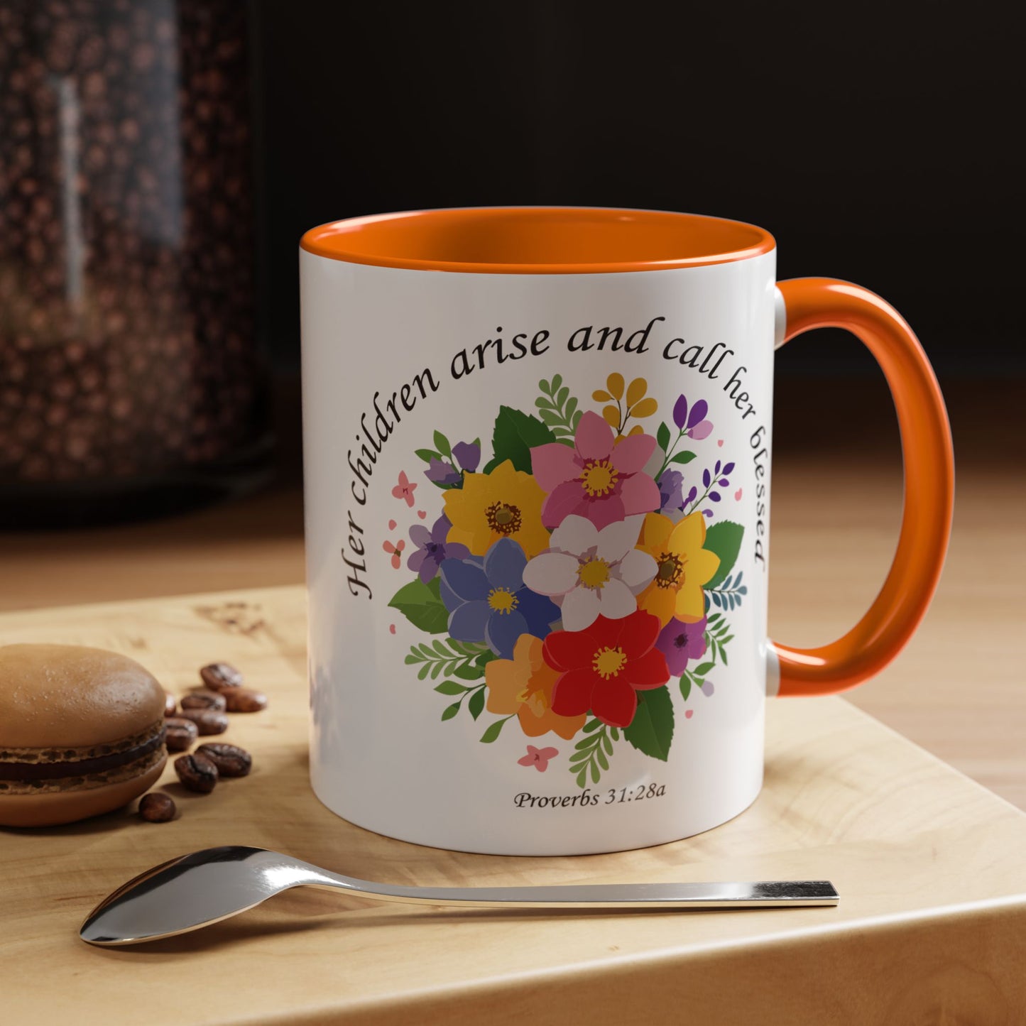 Floral Inspirational Coffee Mug - 'Her Children Arise and Call Her Blessed' - Perfect Gift for Moms
