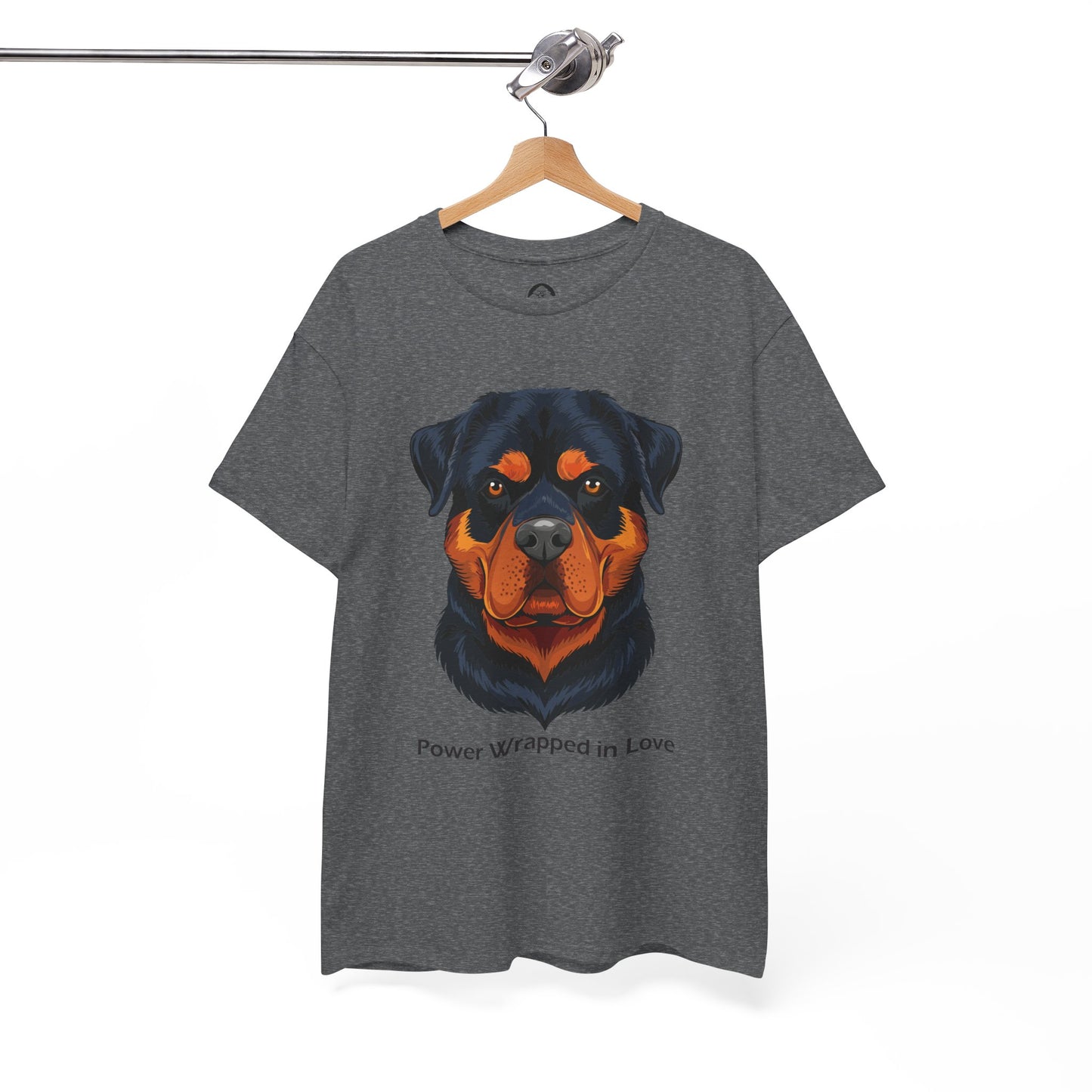 Camiseta unisex de algodón grueso Rottweiler - Power Wraped in Lover