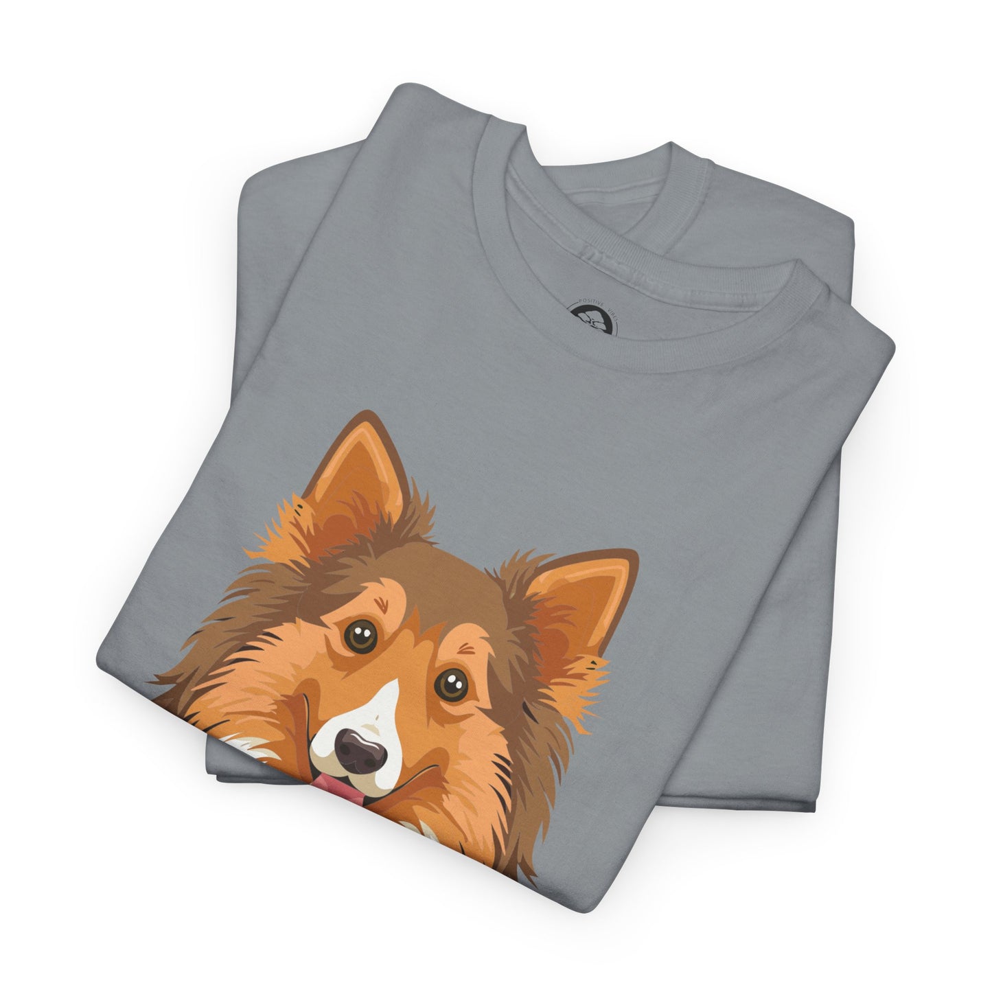 Camiseta unisex de algodón grueso con diseño de perro pastor de Shetland: gracia, inteligencia y mucho pelo