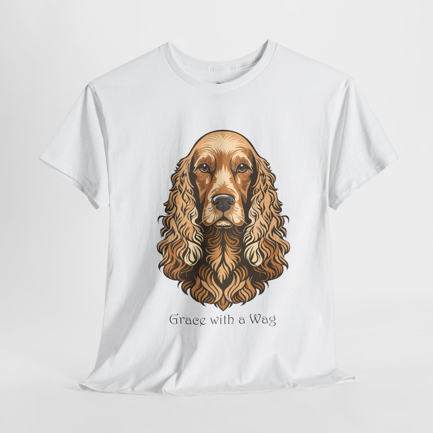 Camiseta unisex de algodón grueso con diseño de Cocker Spaniel - Grace with a Wag