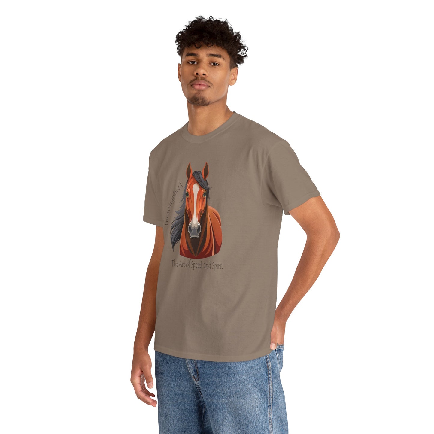 Thoroughbred Horse Unisex Heavy Cotton Tee