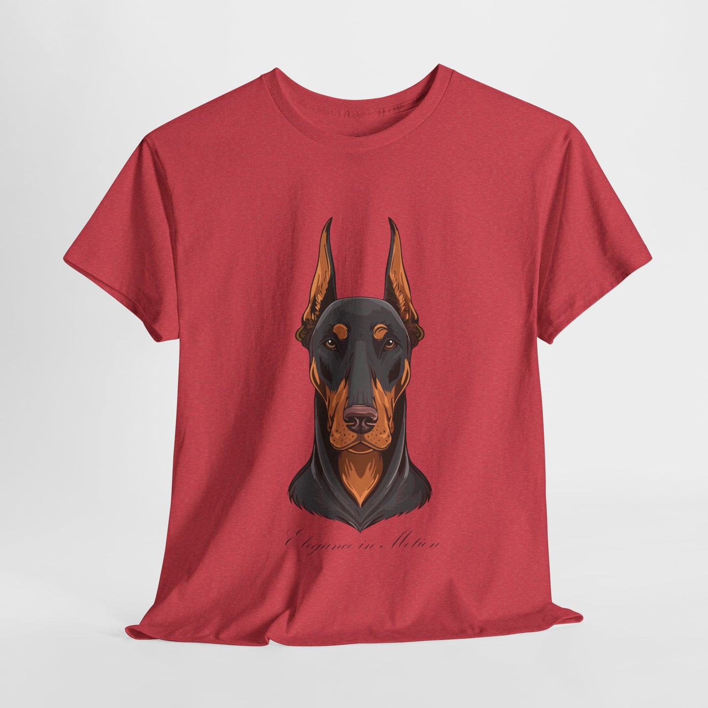 Doberman - Camiseta unisex de algodón grueso Elegancia en movimiento