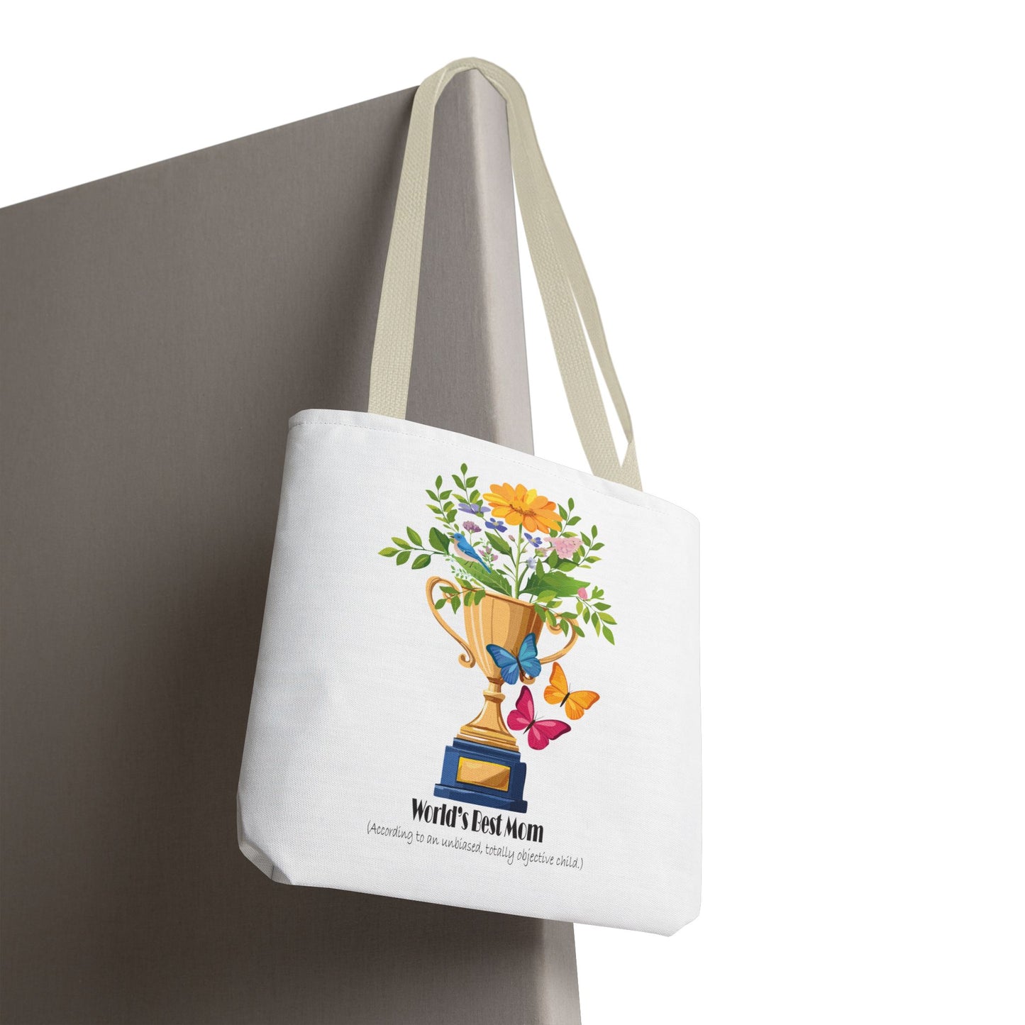 Floral Trophy Tote Bag - World's Best Mom Design