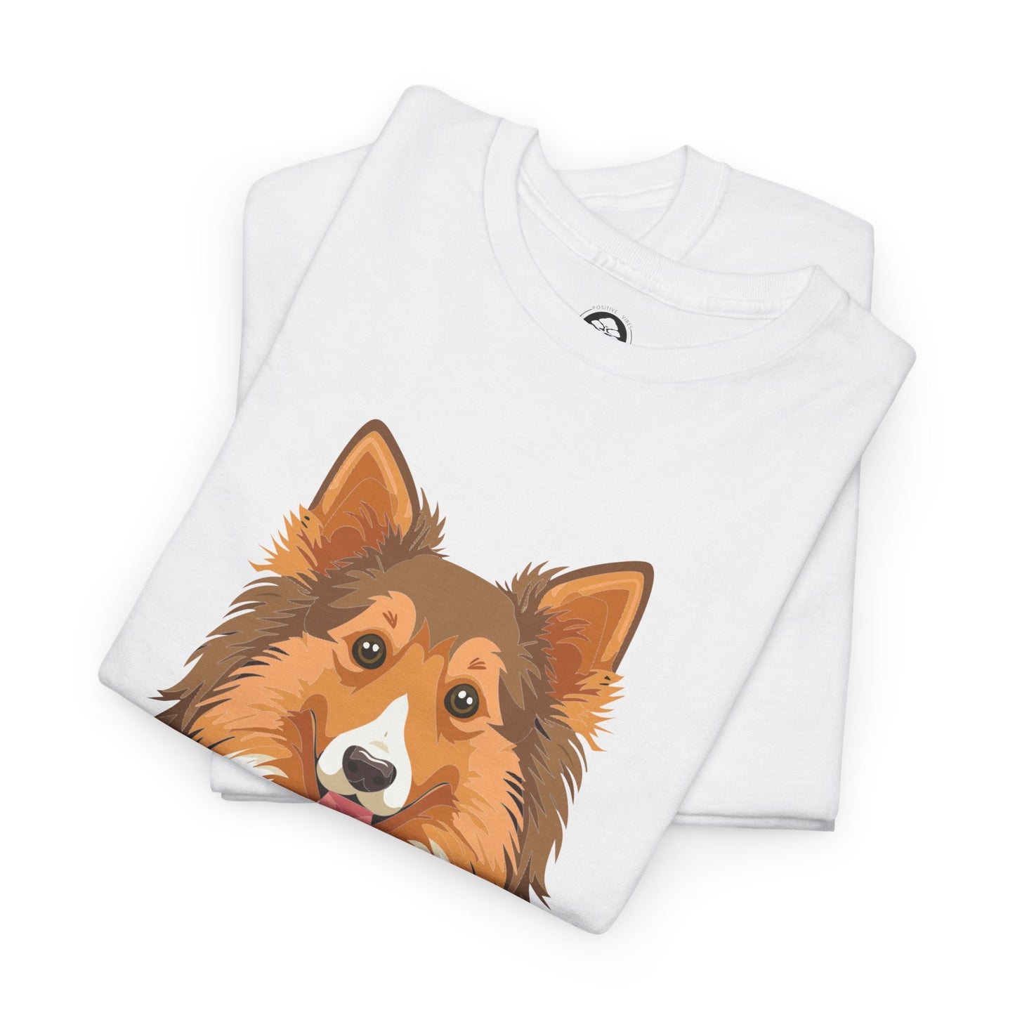 Camiseta unisex de algodón grueso con diseño de perro pastor de Shetland: gracia, inteligencia y mucho pelo