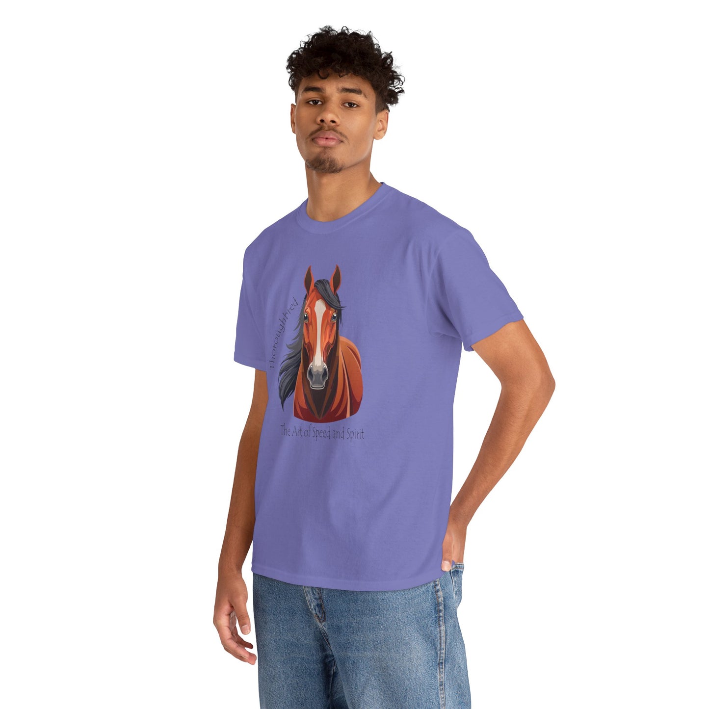 Thoroughbred Horse Unisex Heavy Cotton Tee
