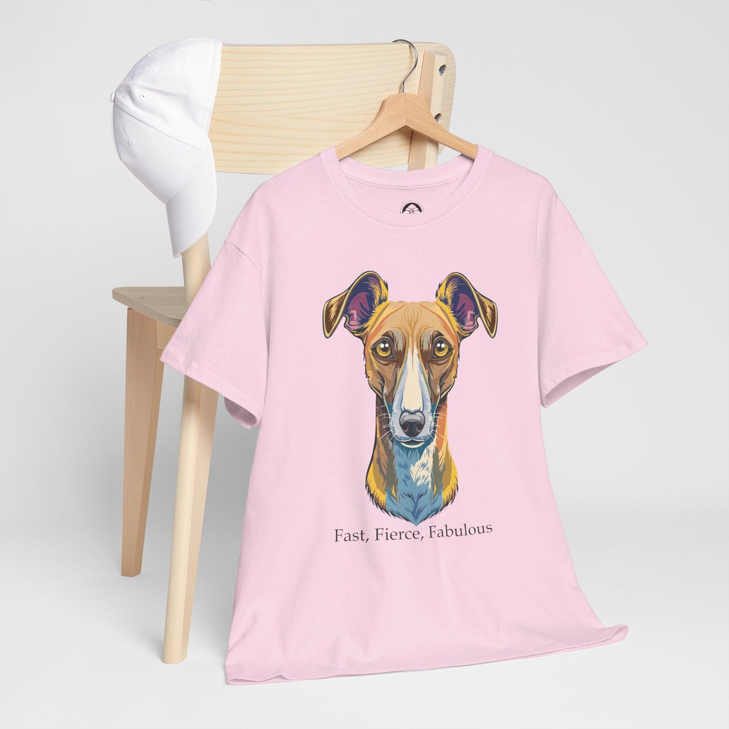 Whippet - Camiseta unisex de algodón grueso, rápida, feroz y fabulosa