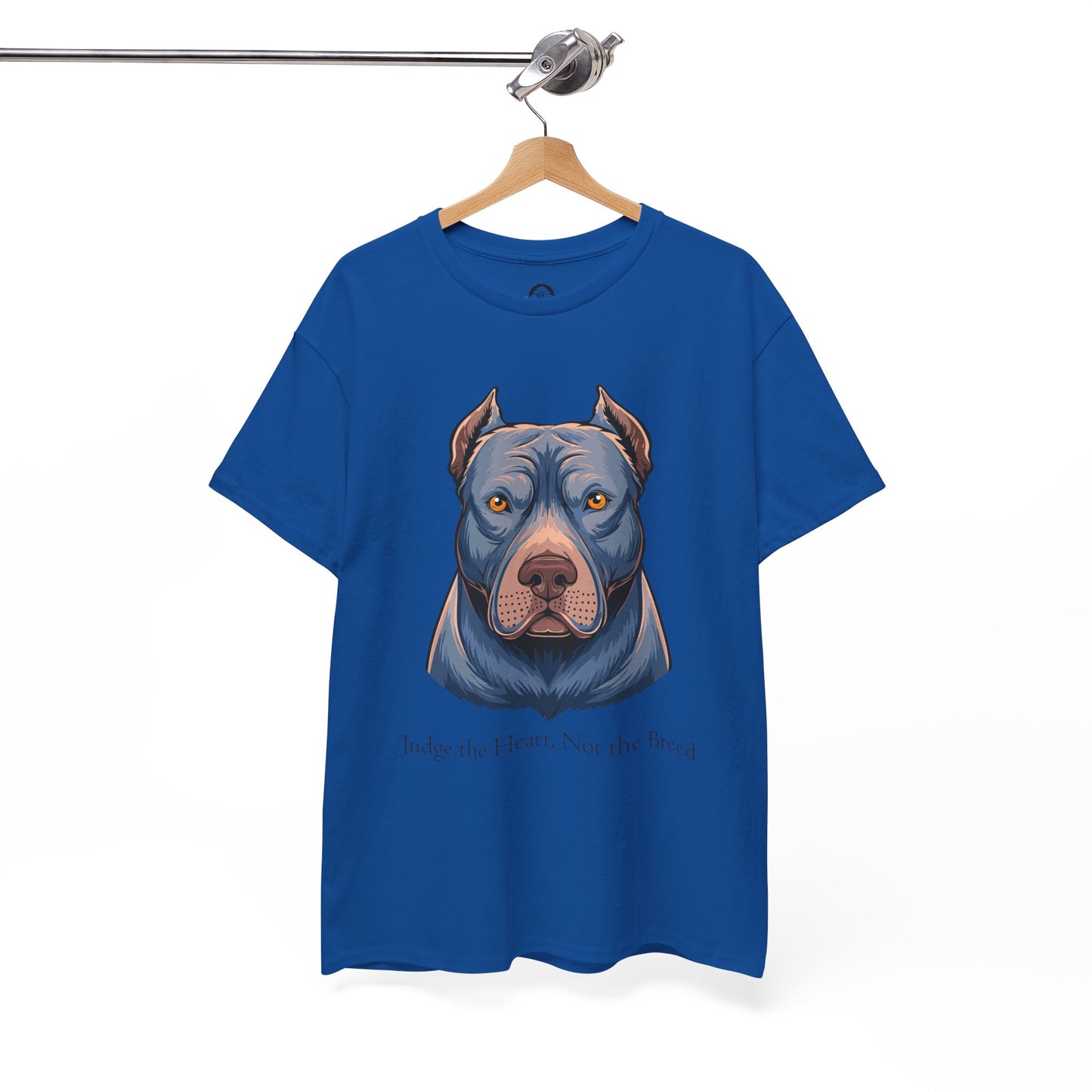 Camiseta unisex de algodón grueso Pit Bull - Juzga el corazón, no la raza
