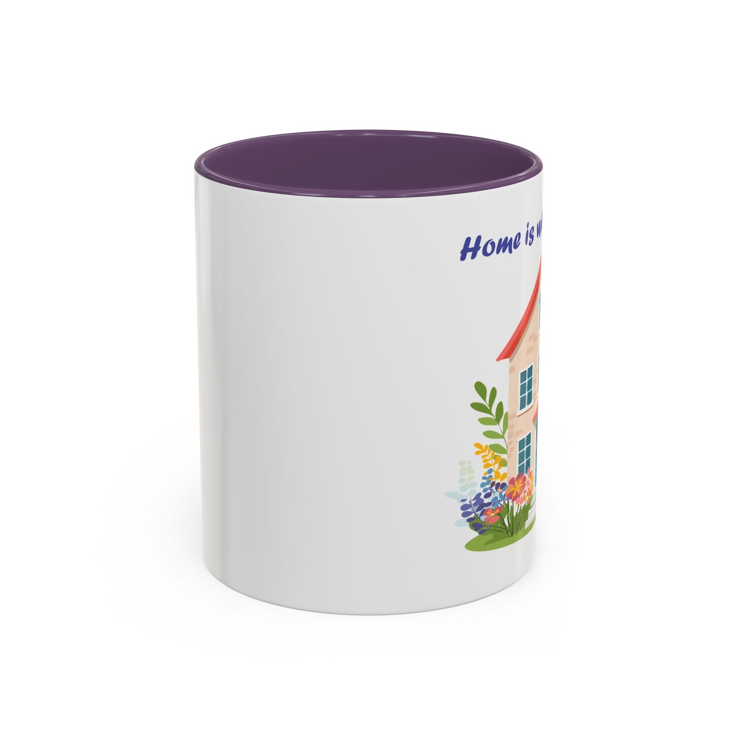 Home is Where Mom Is Accent Coffee Mug - Cute Floral Design (11oz & 15oz)
