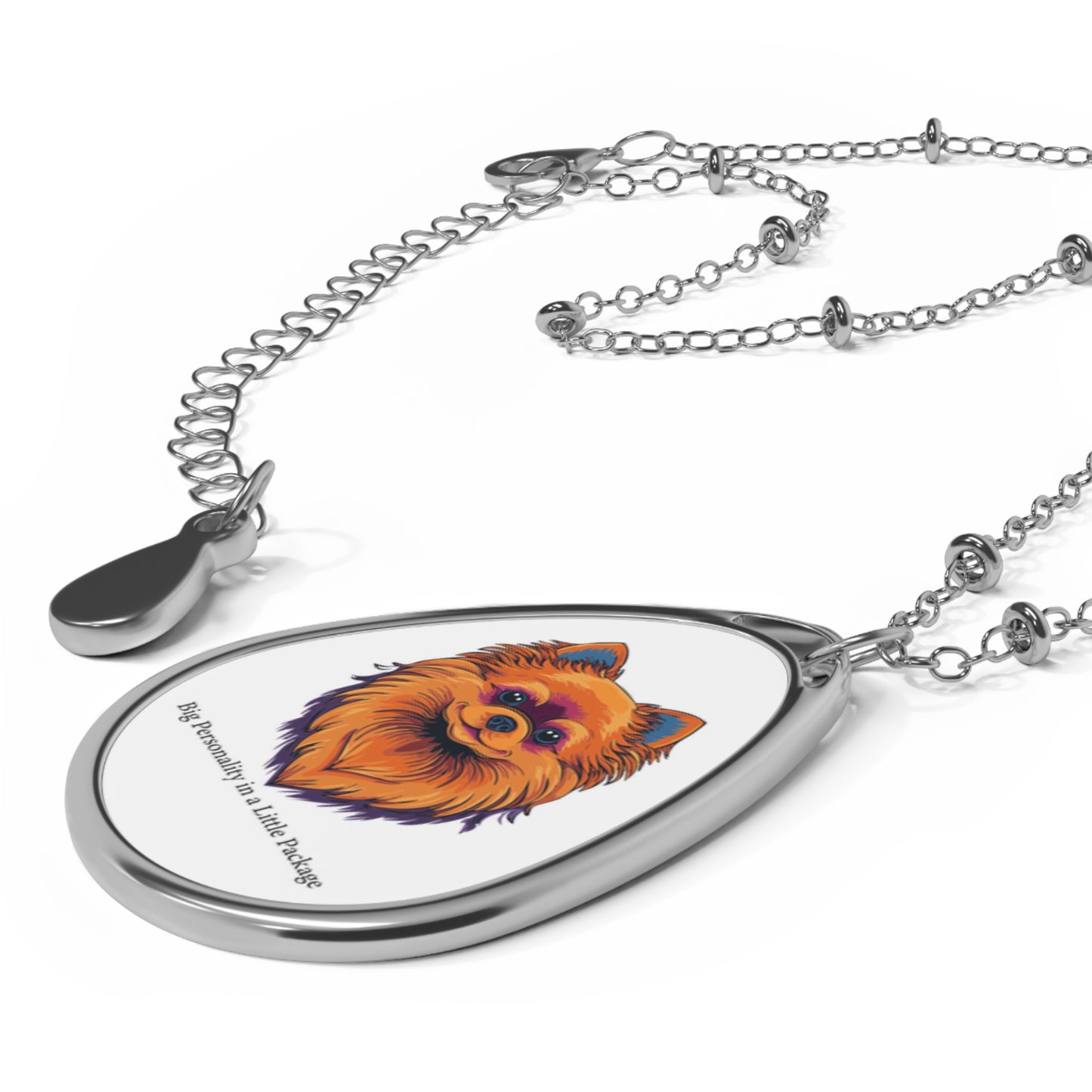 Collar ovalado de Pomerania: "Gran personalidad en un pequeño paquete": un regalo único para los amantes de los perros.