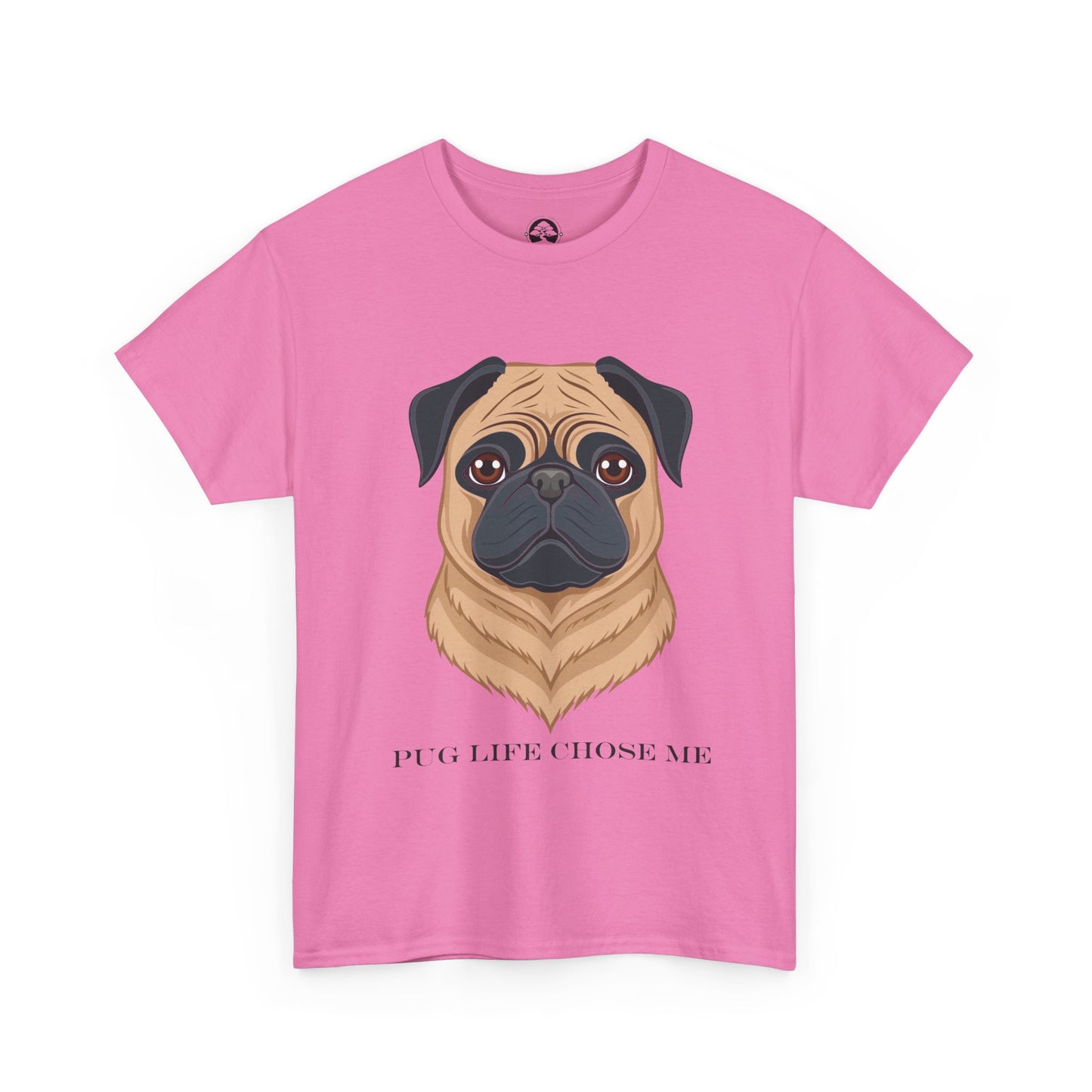 Pug - Camiseta unisex de algodón grueso "La vida de Pug me eligió"