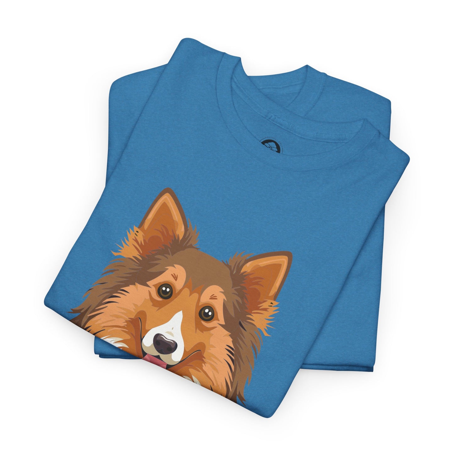 Camiseta unisex de algodón grueso con diseño de perro pastor de Shetland: gracia, inteligencia y mucho pelo