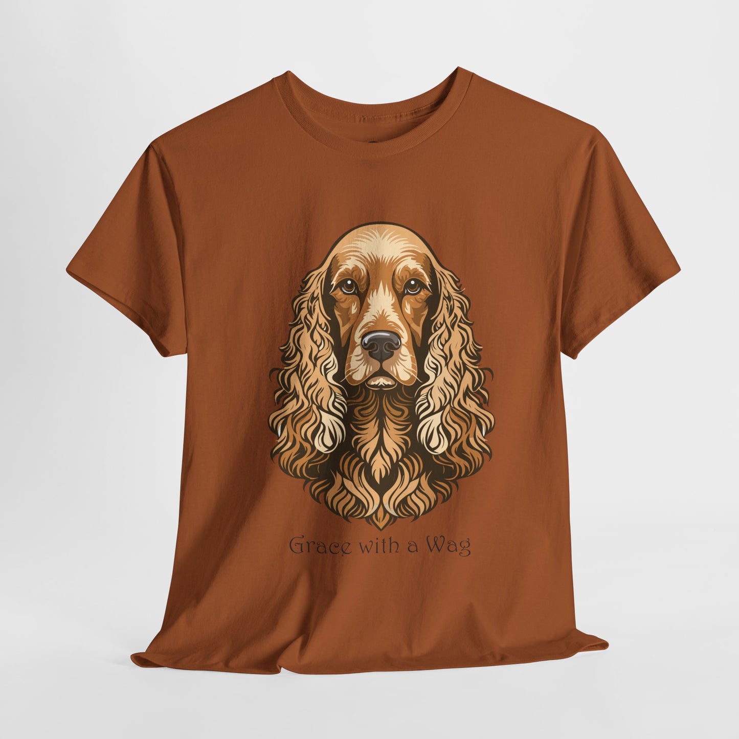 Camiseta unisex de algodón grueso con diseño de Cocker Spaniel - Grace with a Wag