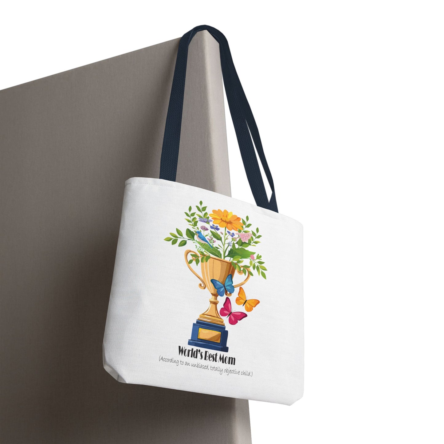 Floral Trophy Tote Bag - World's Best Mom Design