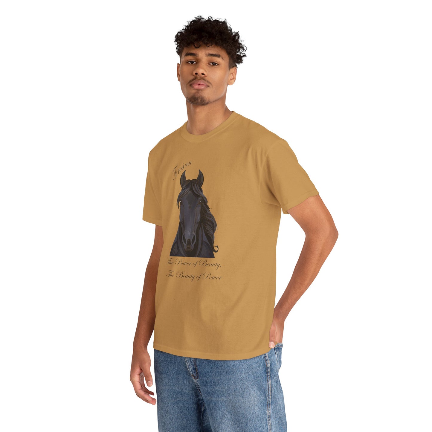 Fresian Horse Tee - Unisex Heavy Cotton T-Shirt