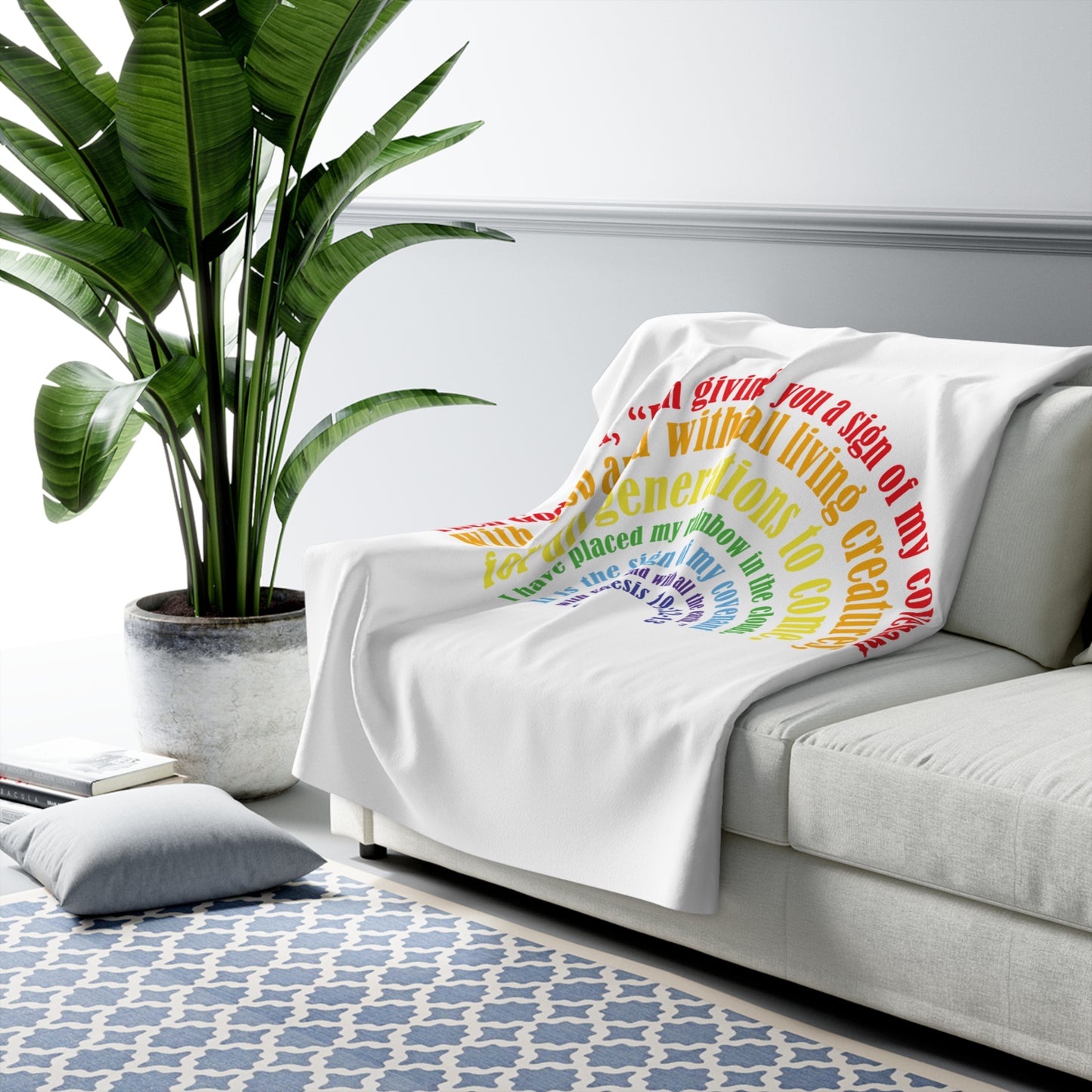 Manta de sherpa inspiradora con diseño de arcoíris: un regalo acogedor para cualquier ocasión.