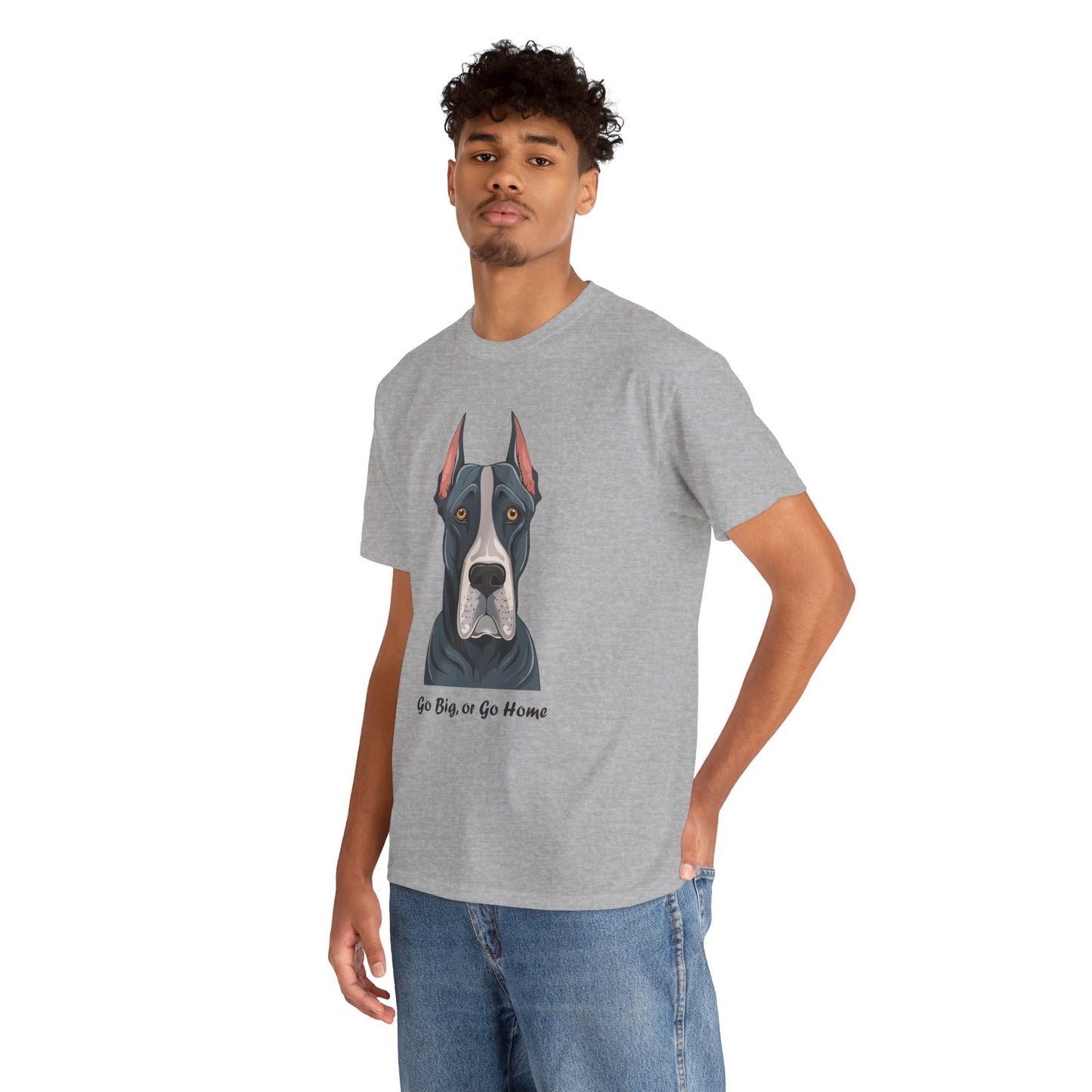 Camiseta unisex de algodón grueso "Gran Danés - Go Big, or Go Home"