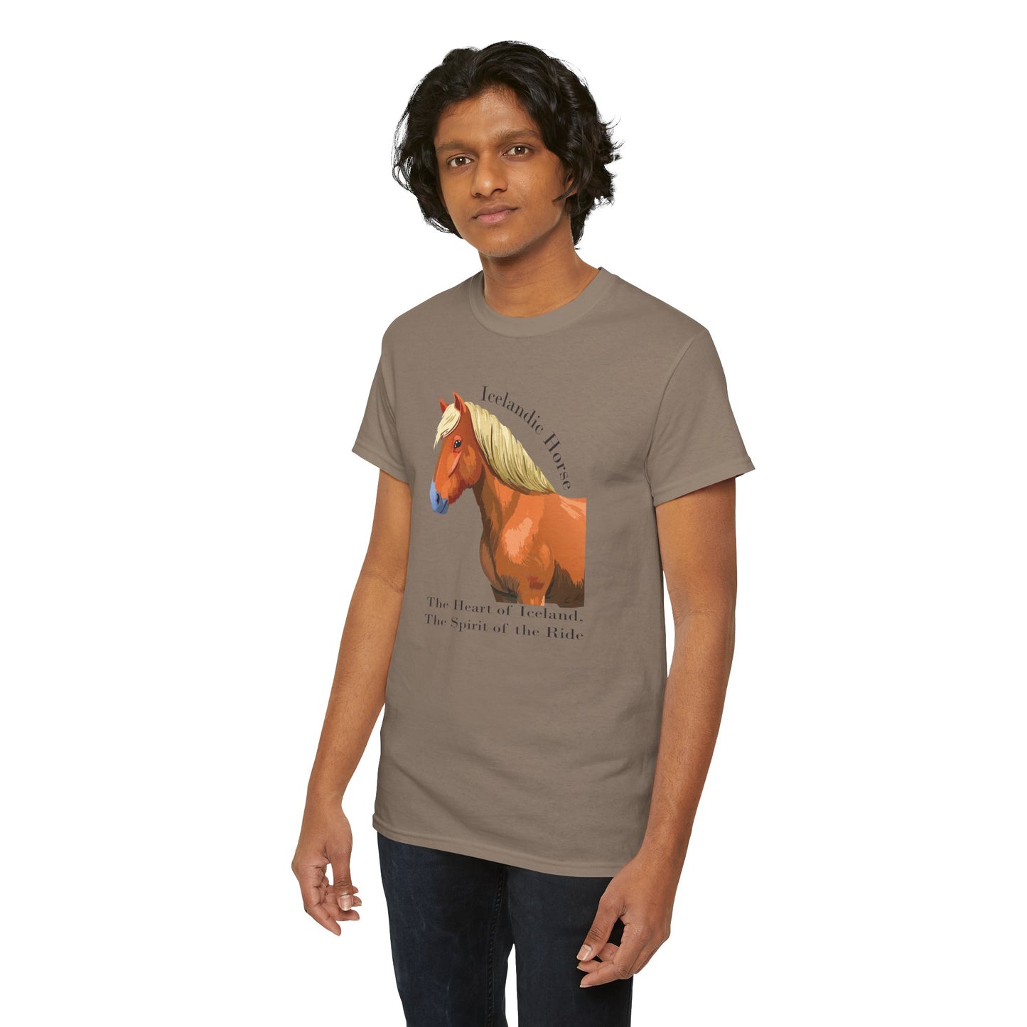 Icelandic Horse Unisex Heavy Cotton Tee - The Heart of Iceland, The Spirit of the Ride