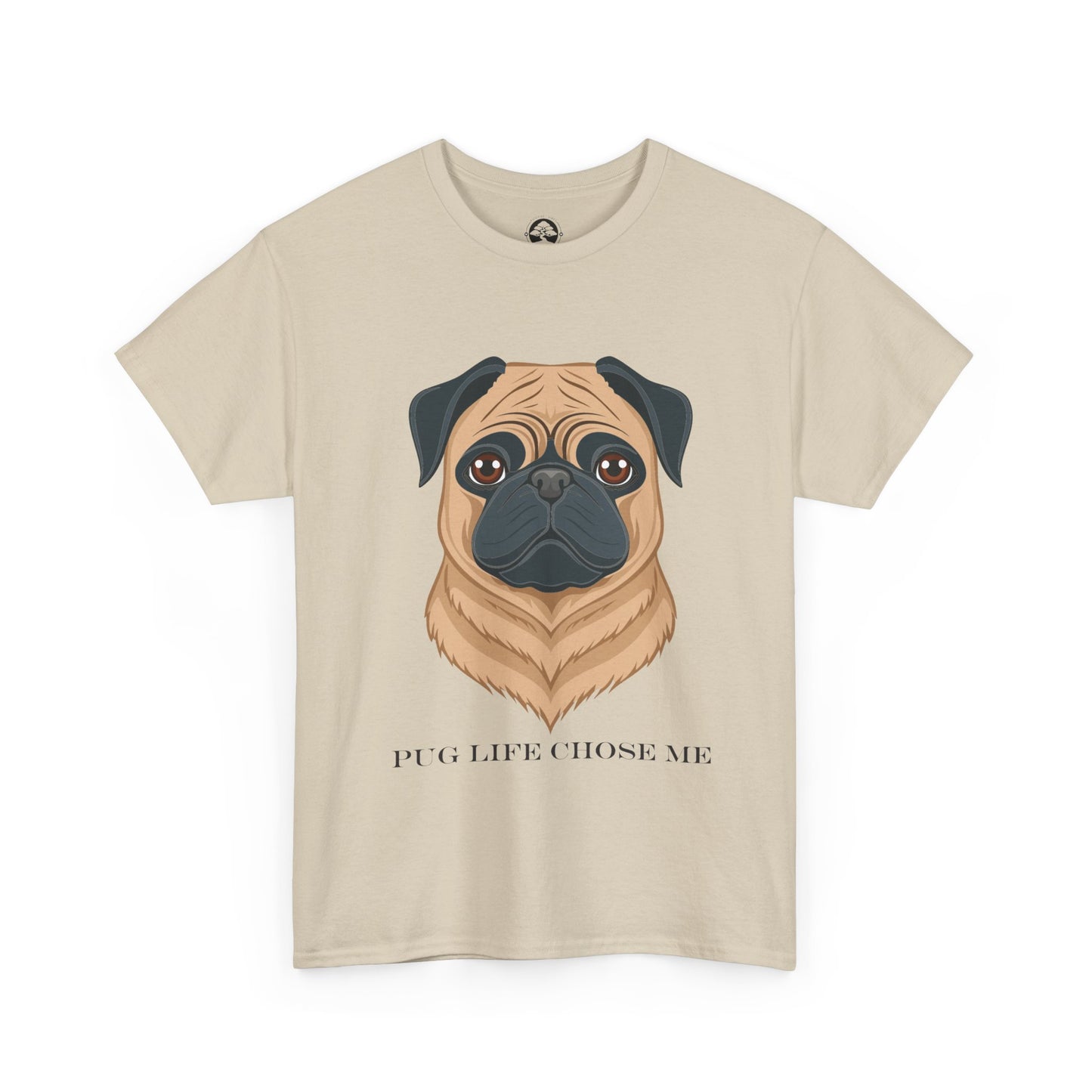 Pug - Camiseta unisex de algodón grueso "La vida de Pug me eligió"