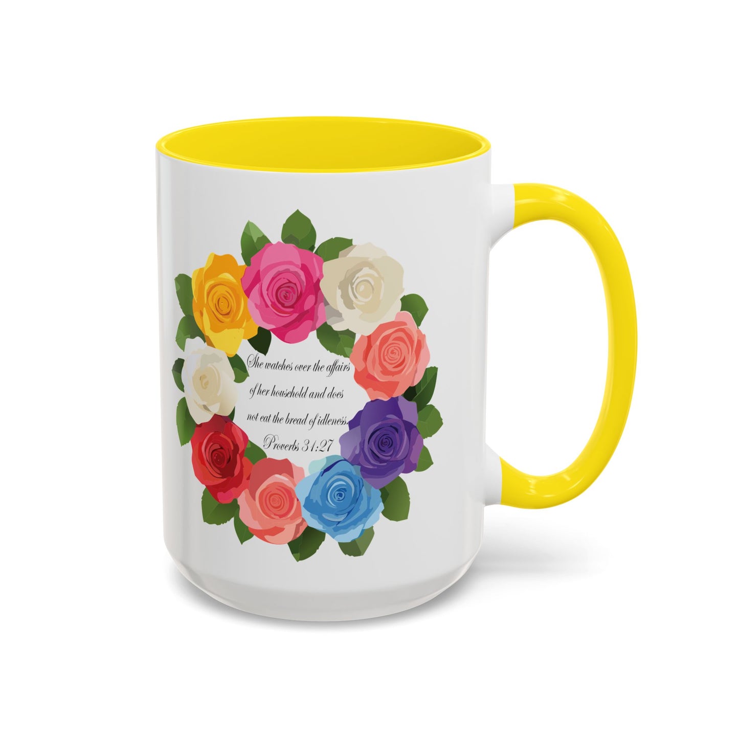 Inspirational Floral Coffee Mug for Mom- Proverbs 31:27