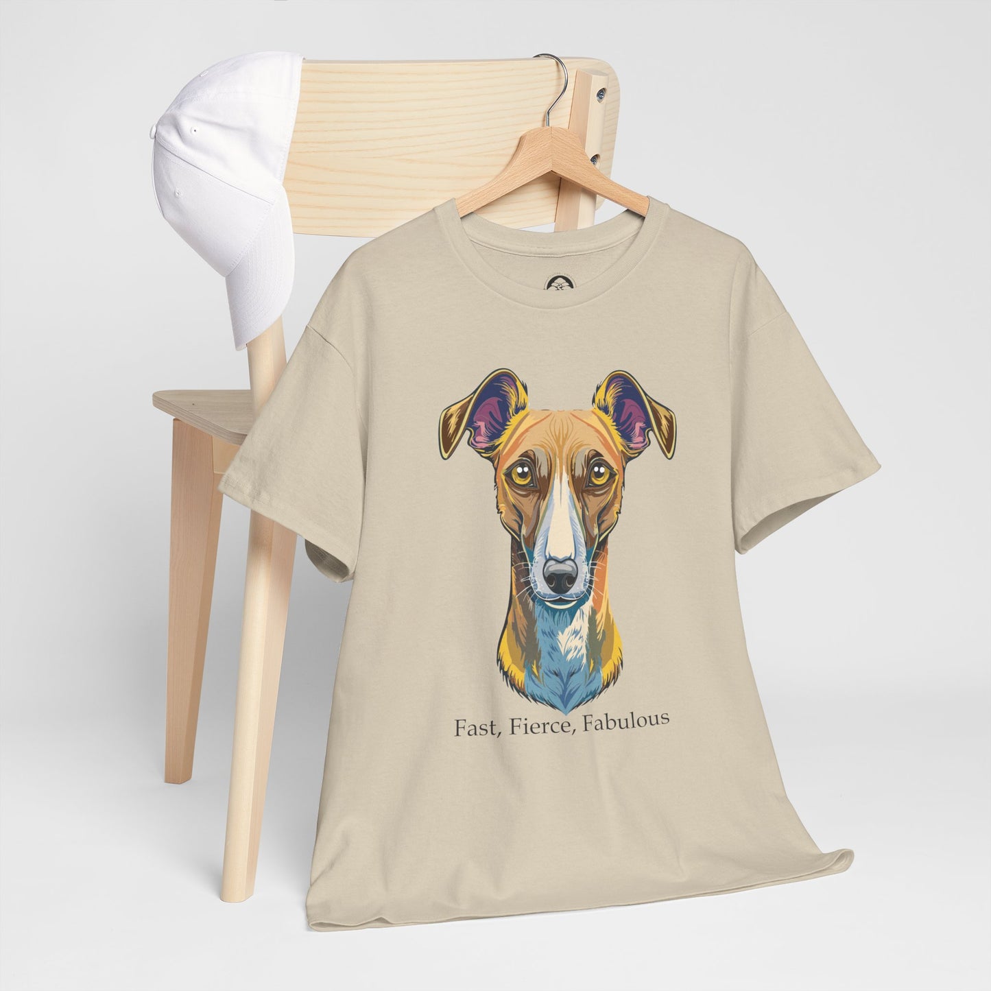 Whippet - Camiseta unisex de algodón grueso, rápida, feroz y fabulosa