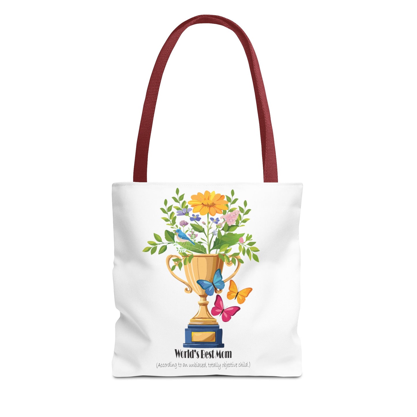 Floral Trophy Tote Bag - World's Best Mom Design