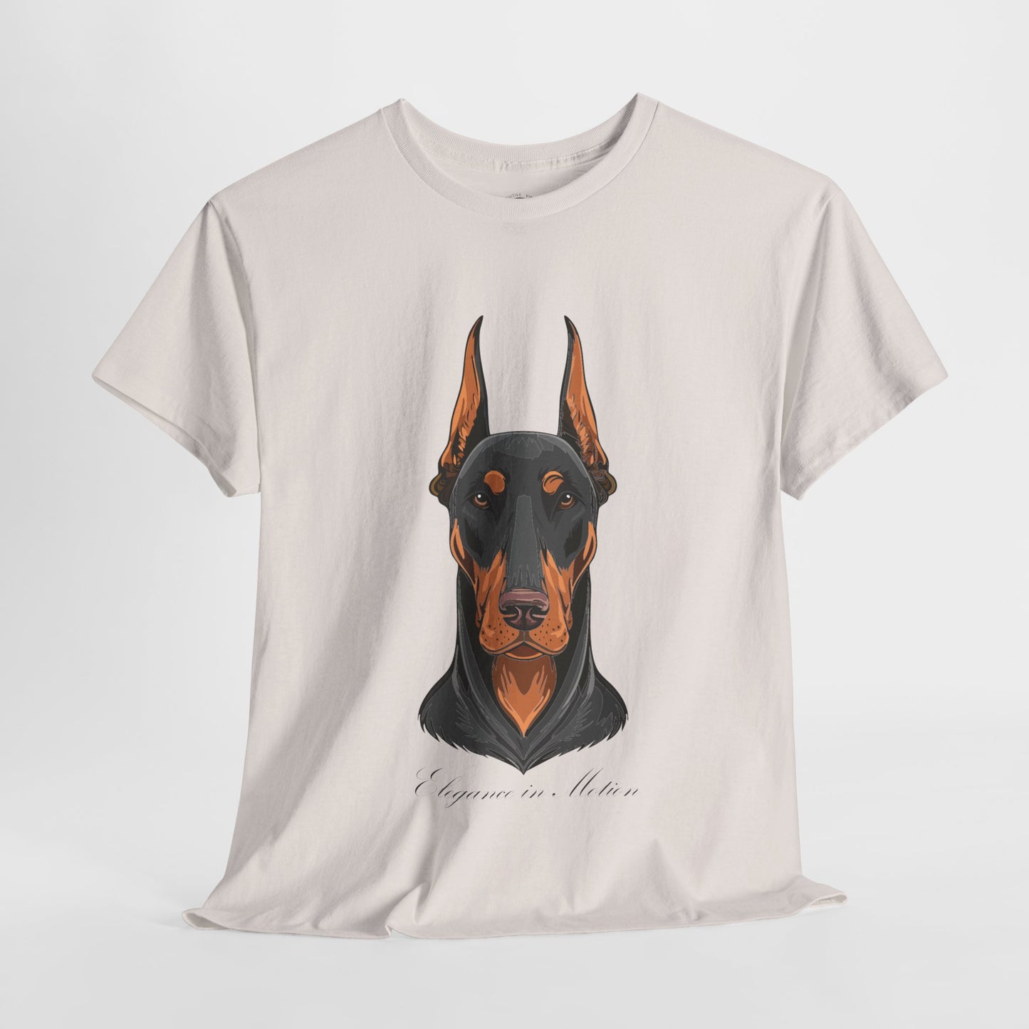Doberman - Camiseta unisex de algodón grueso Elegancia en movimiento