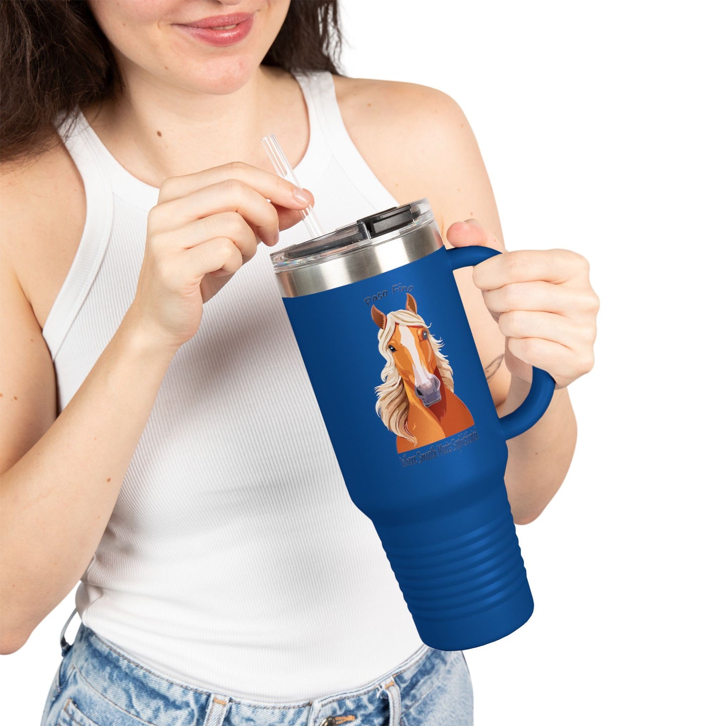Paso Fino Horse Insulated Travel Mug - 40oz Durable Coffee Cup for Equestrians