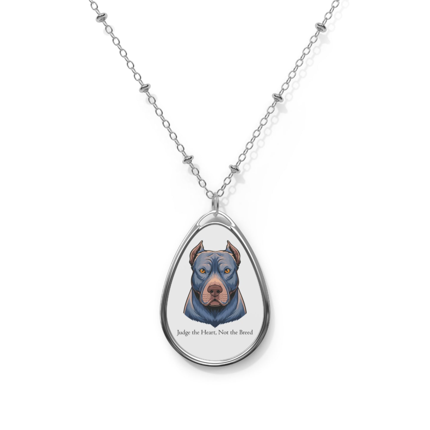 Collar ovalado de Pit Bull: «Juzga el corazón, no la raza»