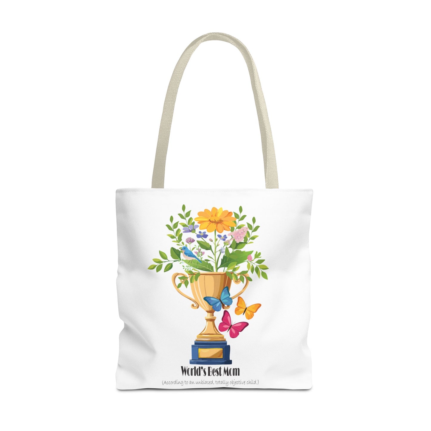 Floral Trophy Tote Bag - World's Best Mom Design