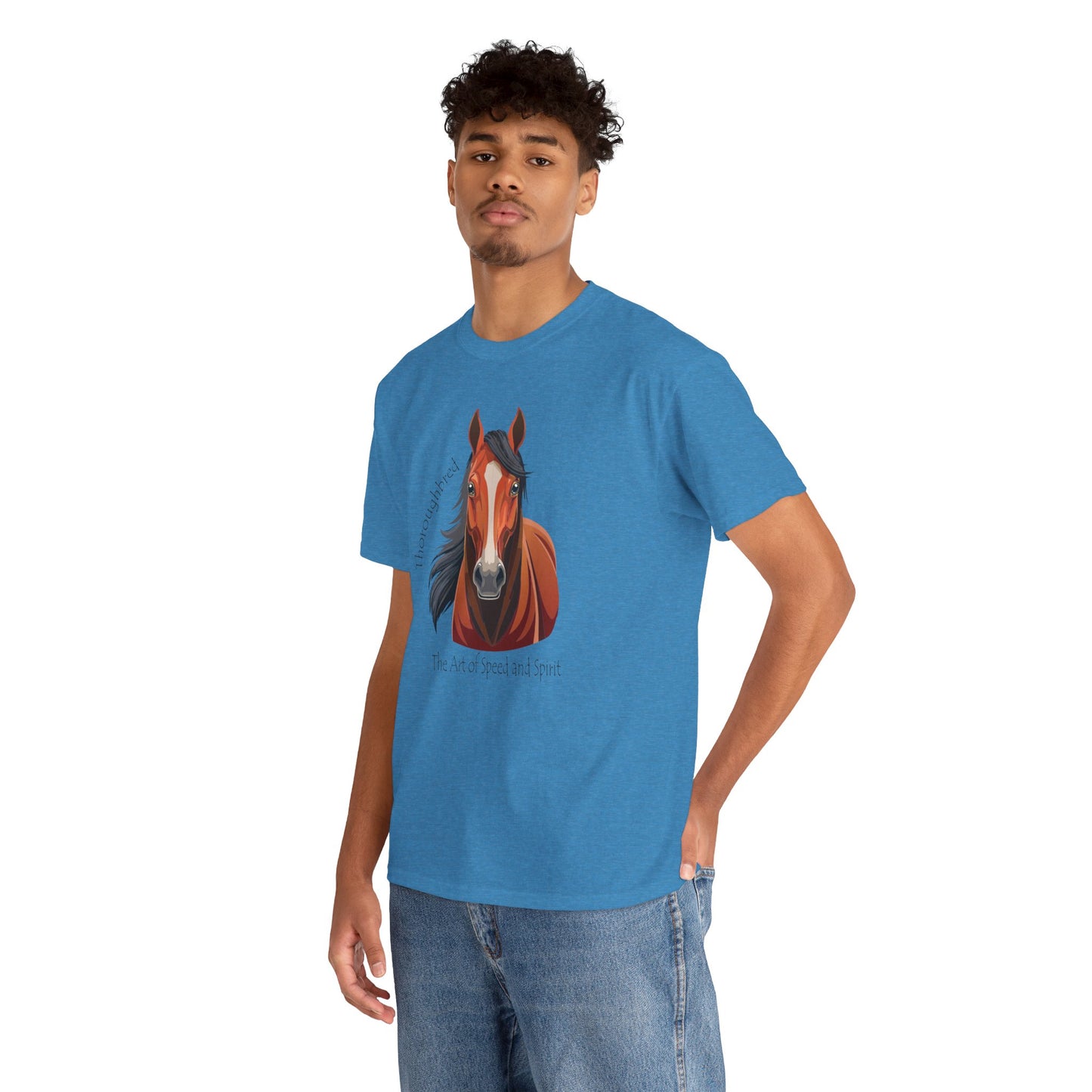 Thoroughbred Horse Unisex Heavy Cotton Tee