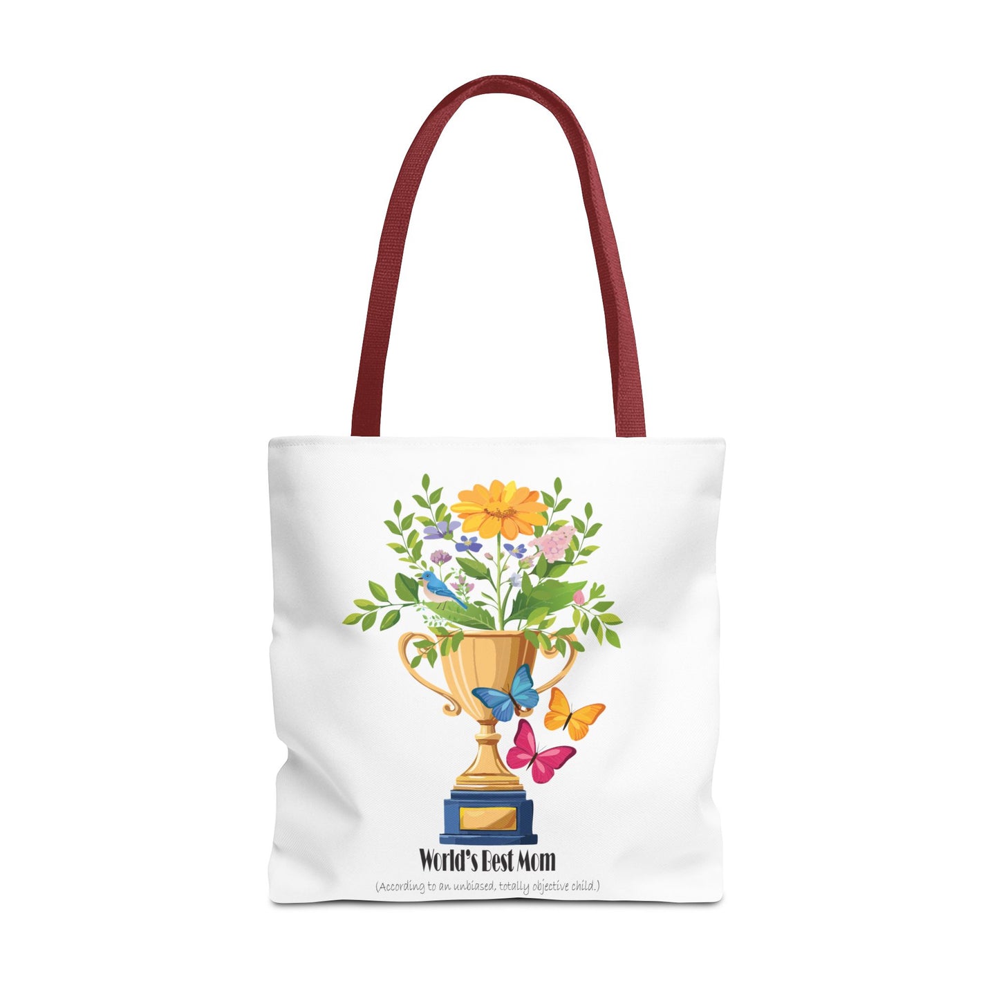 Floral Trophy Tote Bag - World's Best Mom Design