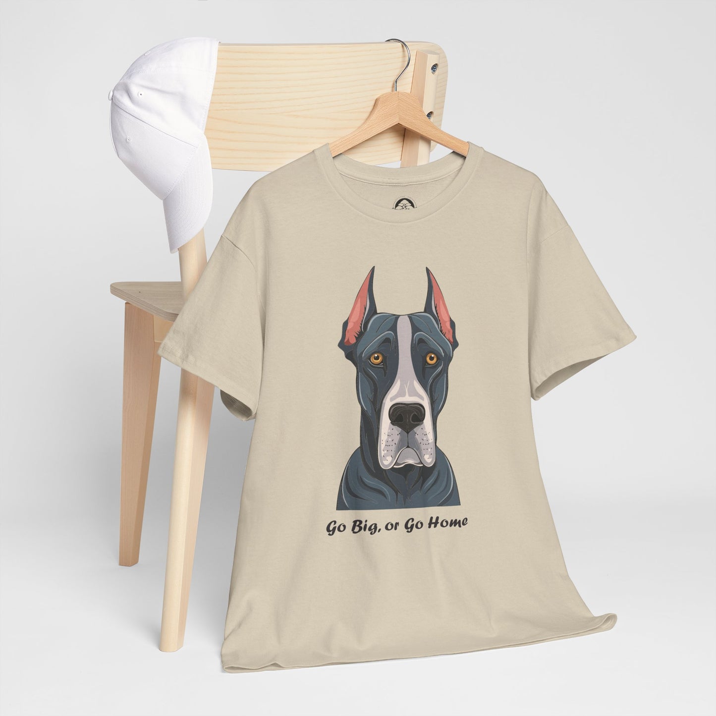 Camiseta unisex de algodón grueso "Gran Danés - Go Big, or Go Home"