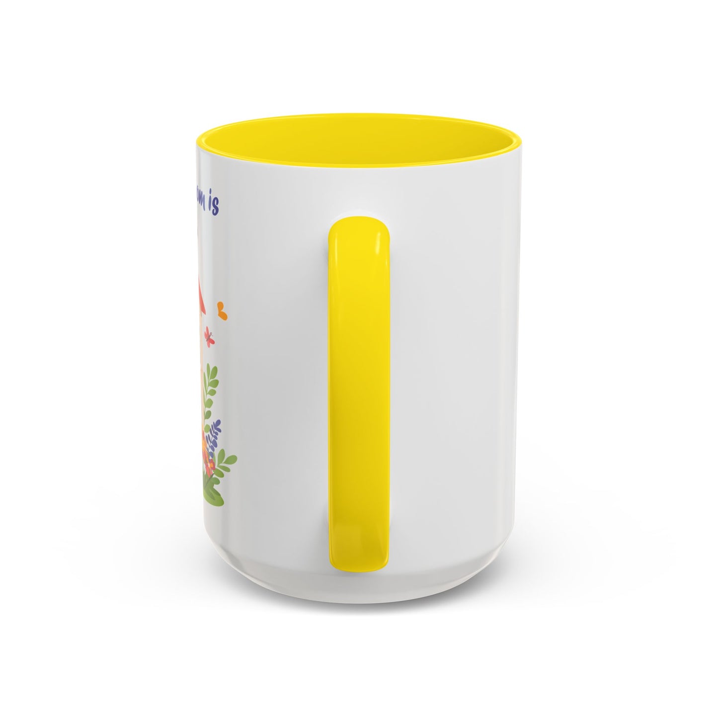 Home is Where Mom Is Accent Coffee Mug - Cute Floral Design (11oz & 15oz)
