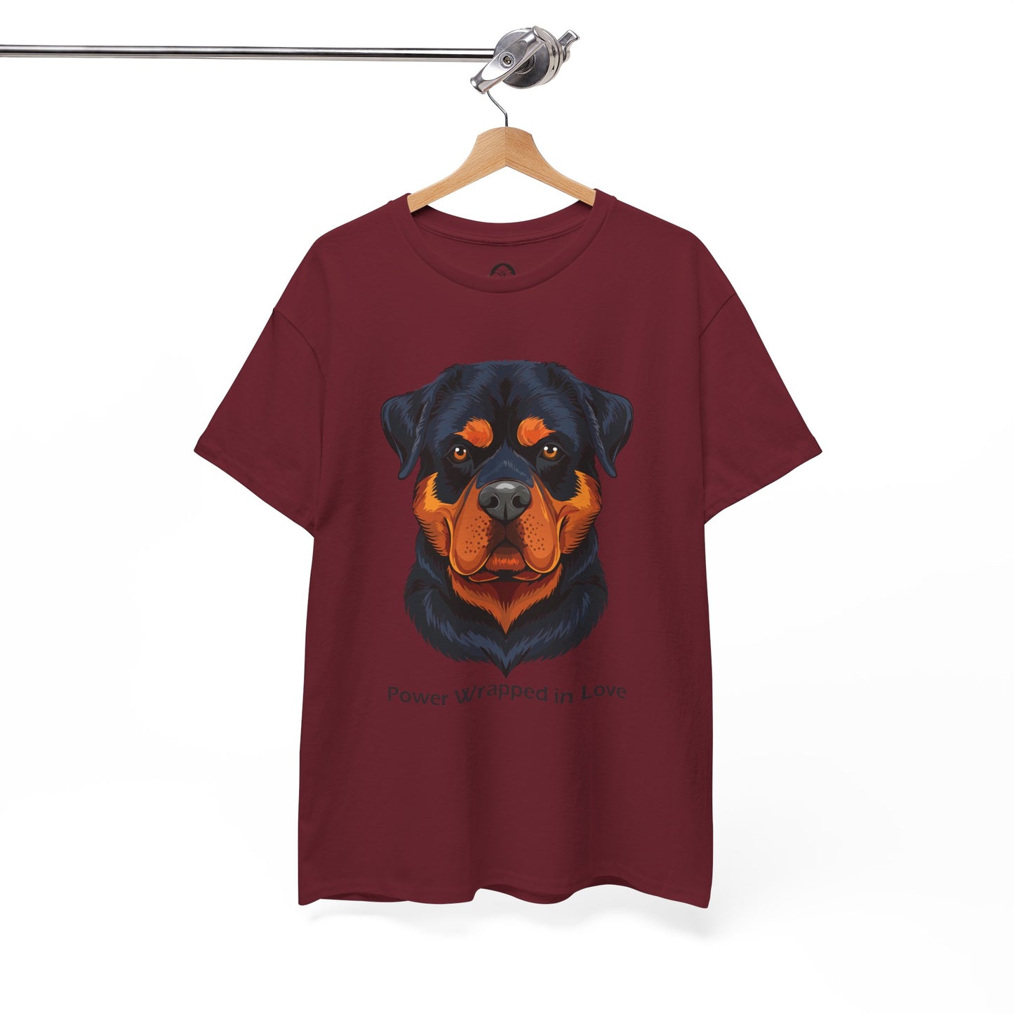 Camiseta unisex de algodón grueso Rottweiler - Power Wraped in Lover