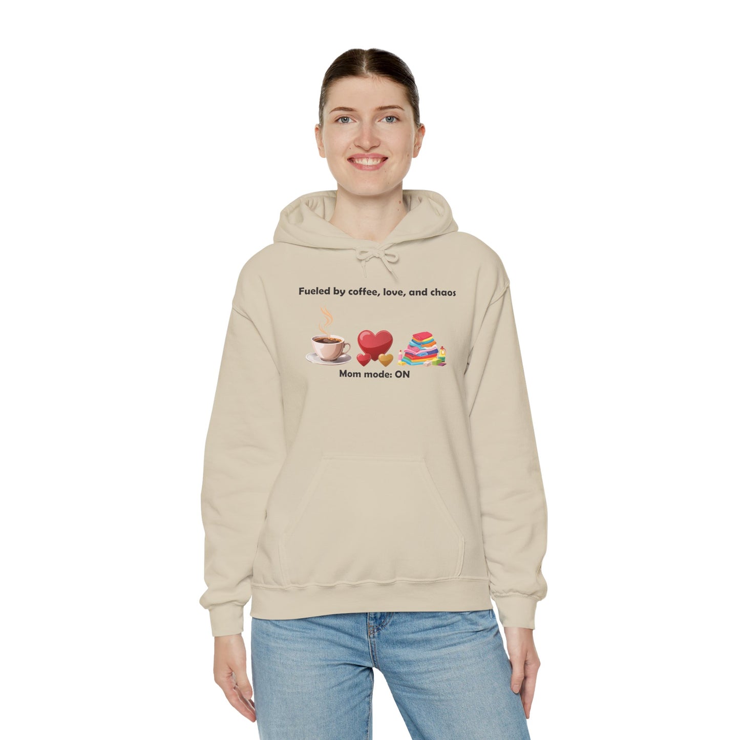 Mom Life Sweatshirt - Fueled by Coffee, Love, and Chaos