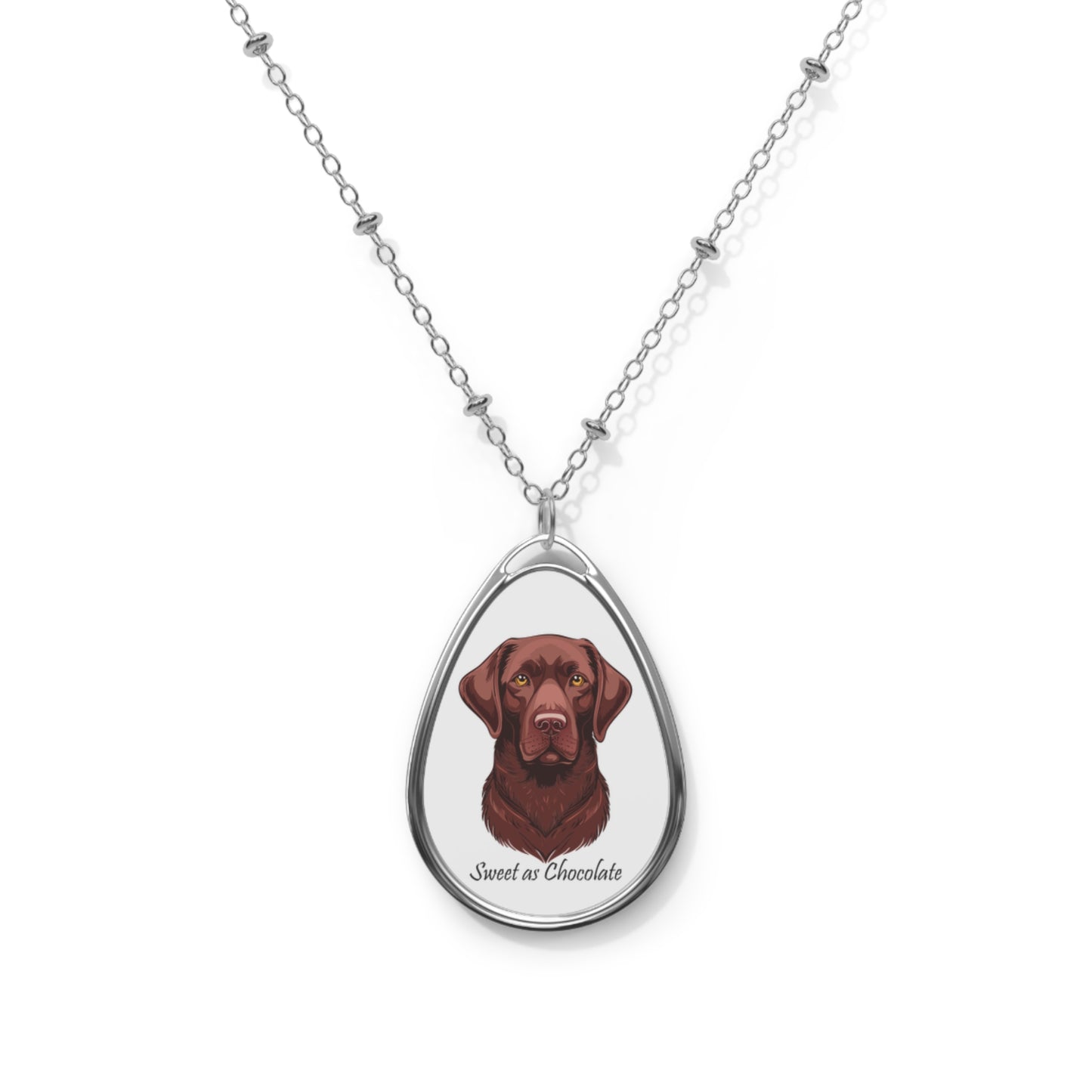 Collar ovalado de labrador chocolate: el regalo perfecto para los amantes de los perros