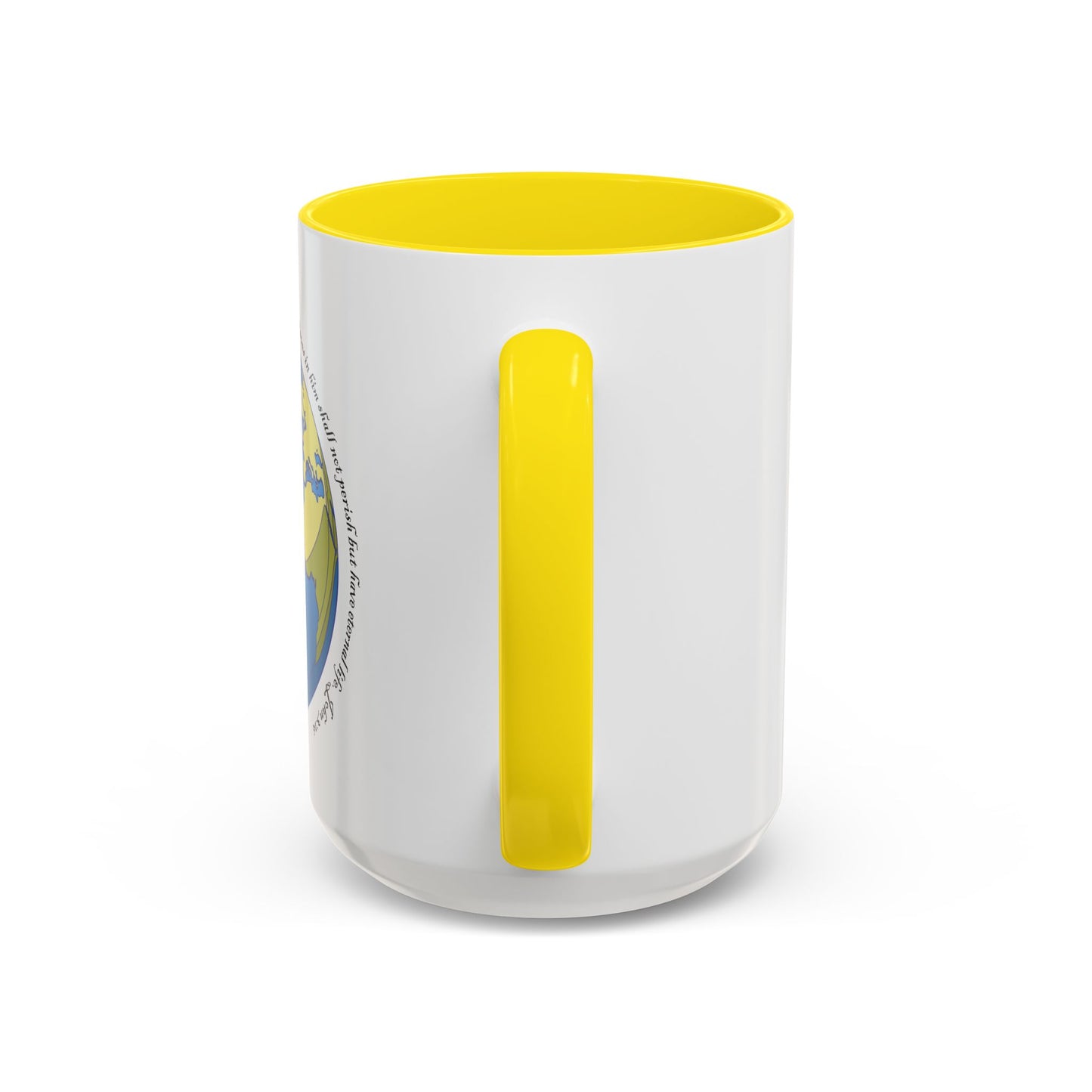 Taza de café con acento inspirador: diseño de fe y amor, perfecta para la motivación diaria.