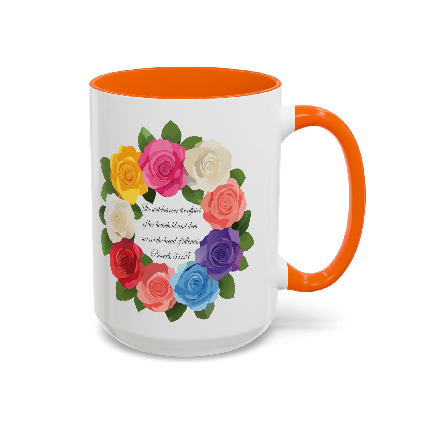 Inspirational Floral Coffee Mug for Mom- Proverbs 31:27