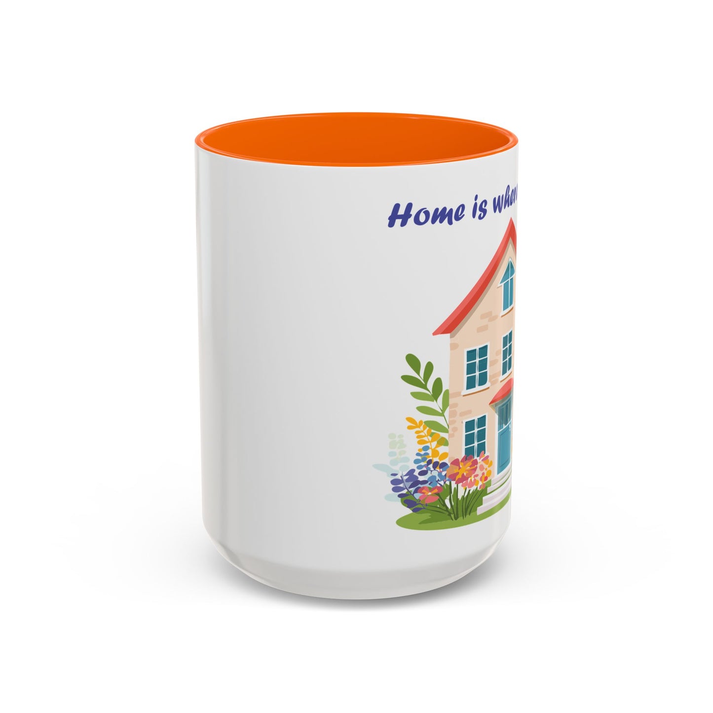 Home is Where Mom Is Accent Coffee Mug - Cute Floral Design (11oz & 15oz)