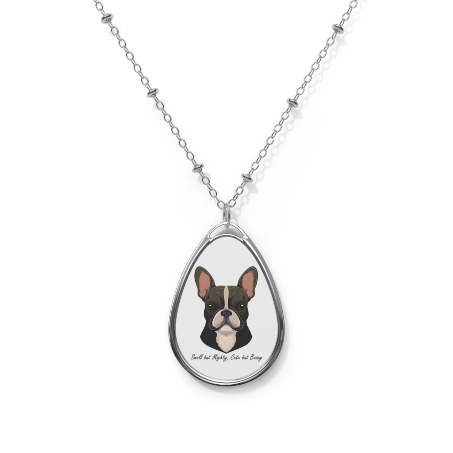 French Bulldog Oval Necklace - Adorable Pet Lover Jewelry