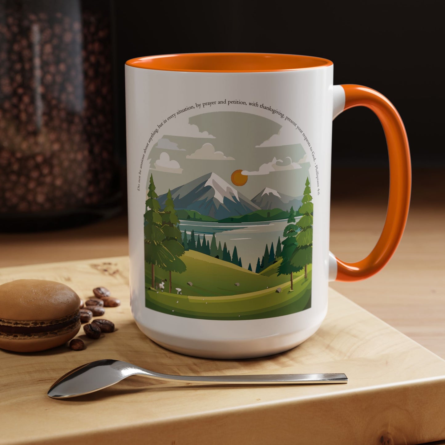 Taza de café inspiradora de naturaleza: perfecta para amantes de las actividades al aire libre y motivación matutina.