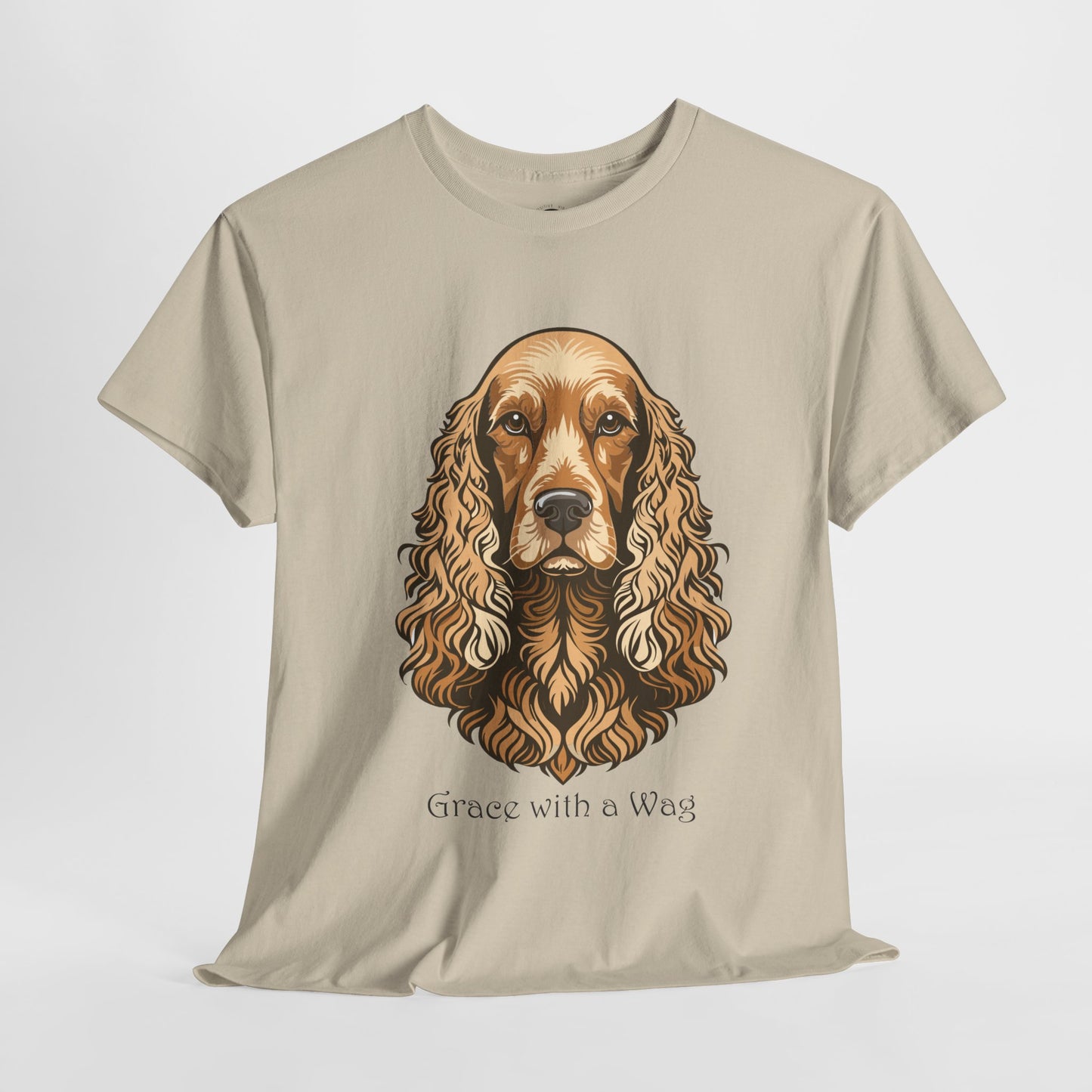 Camiseta unisex de algodón grueso con diseño de Cocker Spaniel - Grace with a Wag