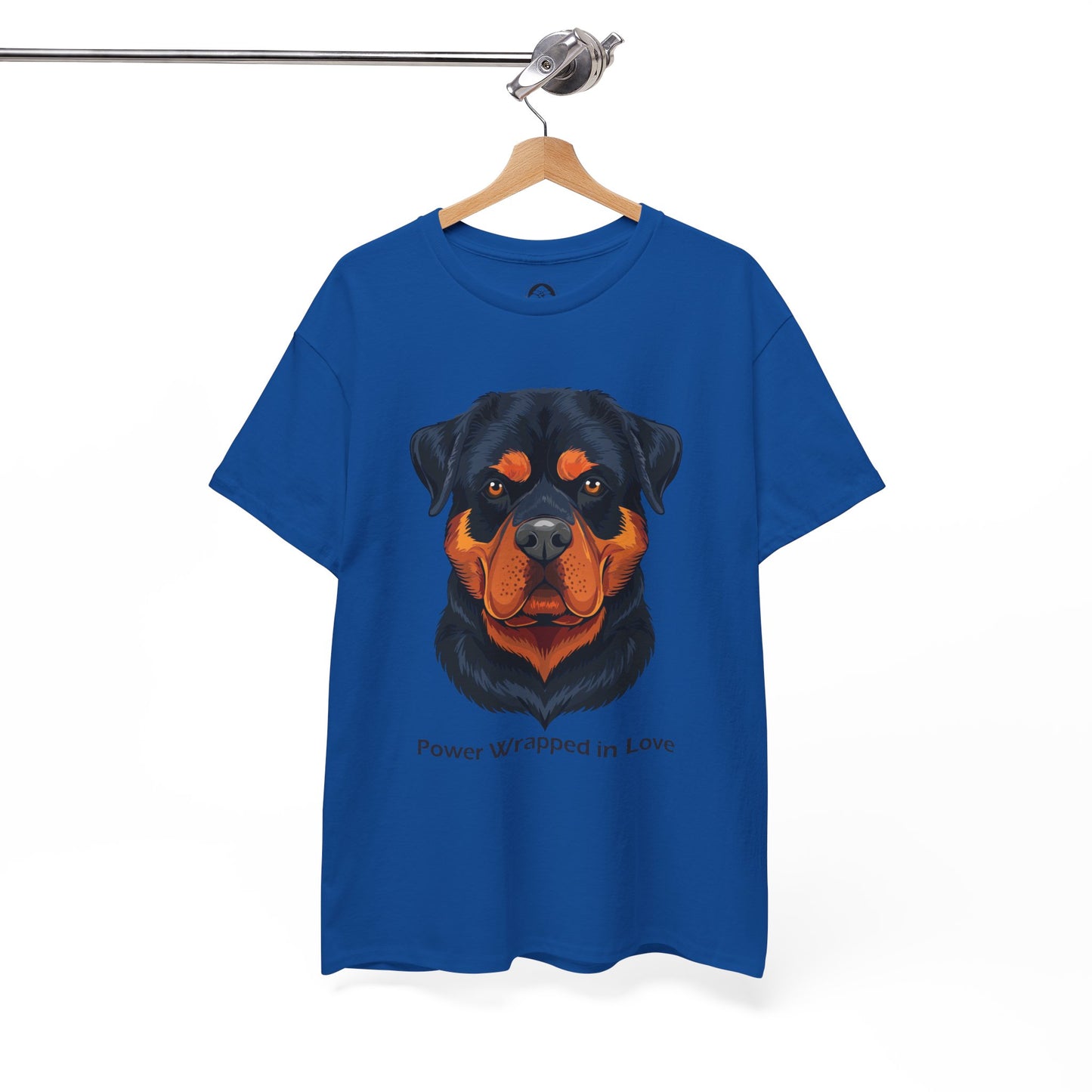 Camiseta unisex de algodón grueso Rottweiler - Power Wraped in Lover
