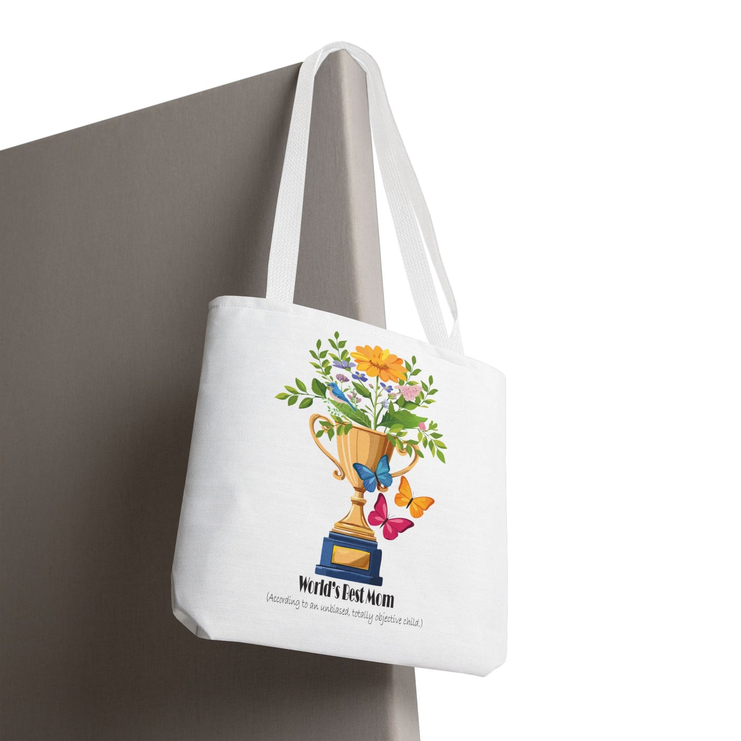 Floral Trophy Tote Bag - World's Best Mom Design