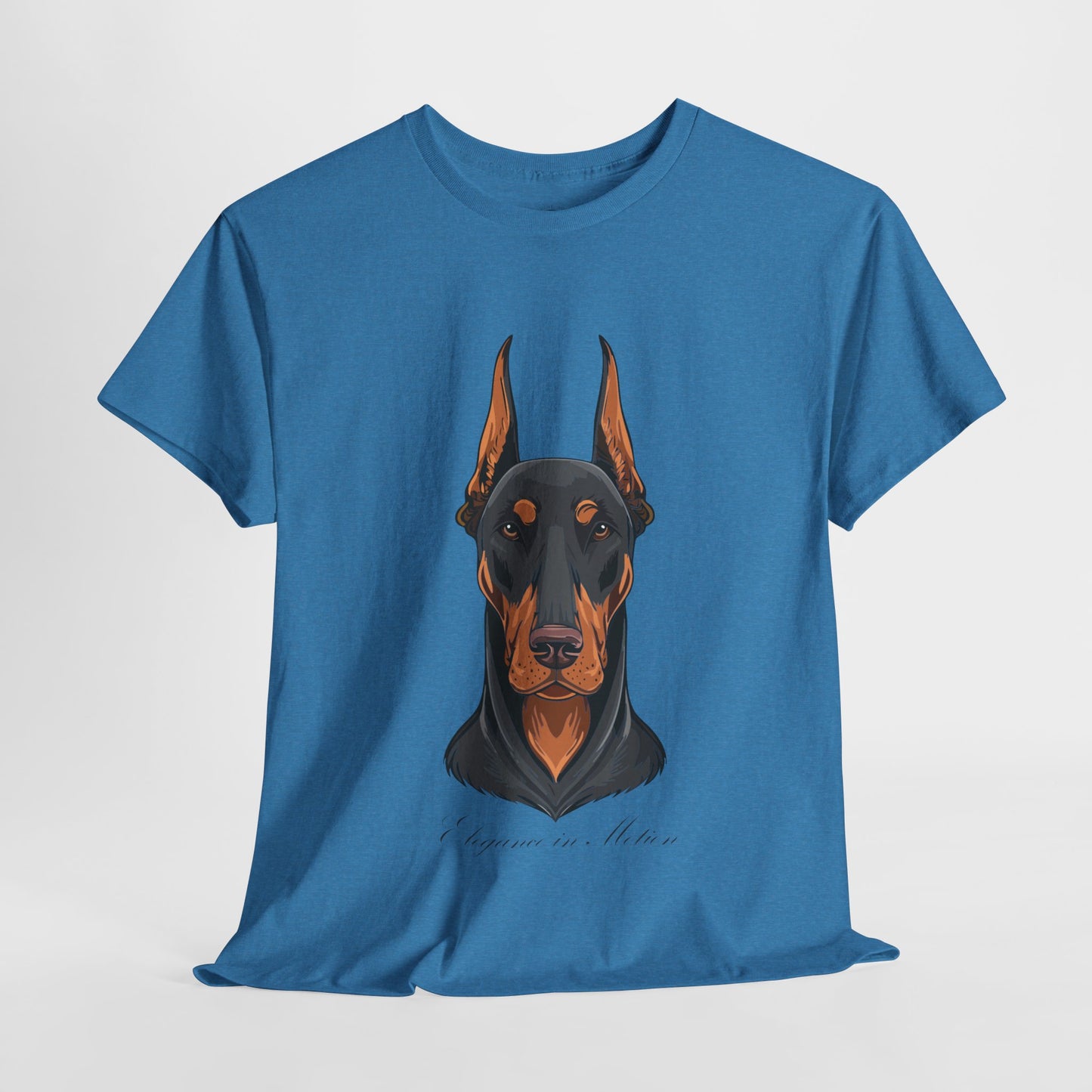 Doberman - Camiseta unisex de algodón grueso Elegancia en movimiento