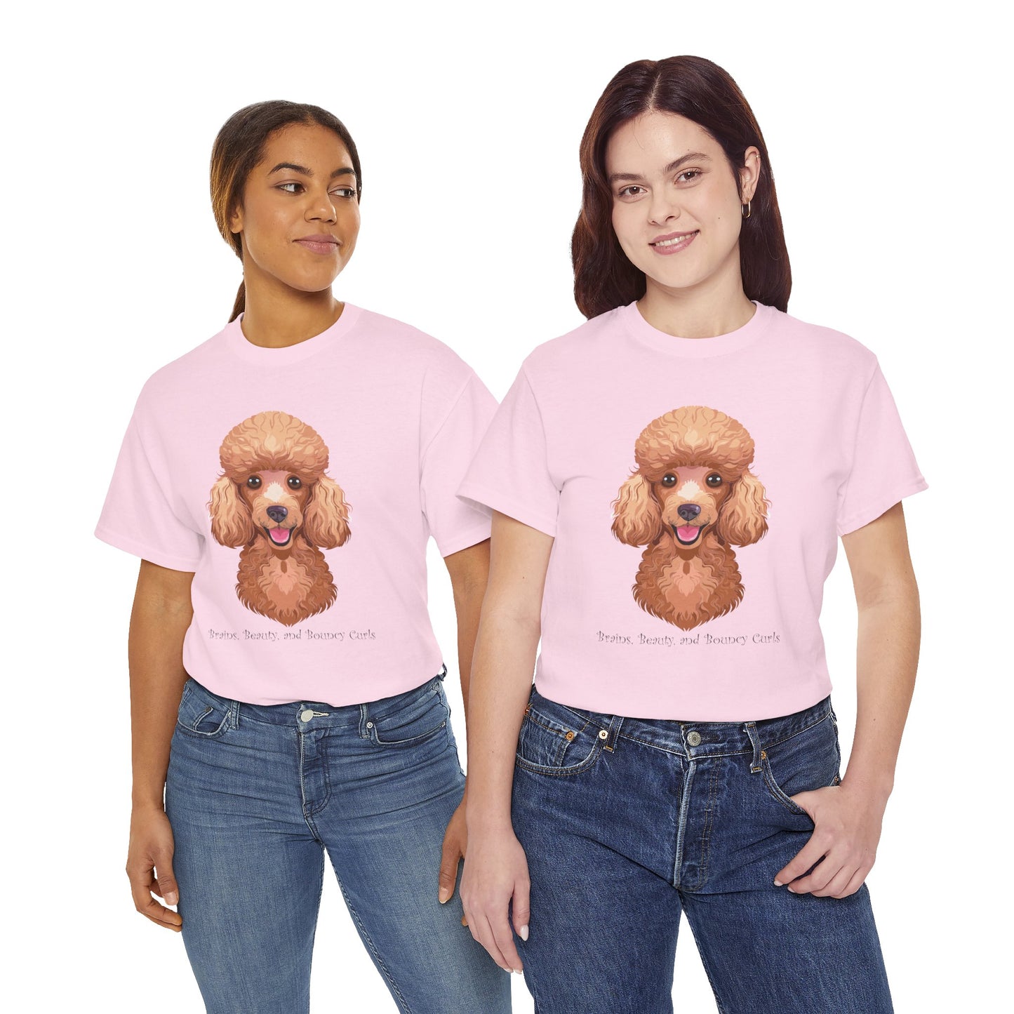 Caniche - Camiseta unisex de algodón grueso con inteligencia, belleza y rizos elásticos