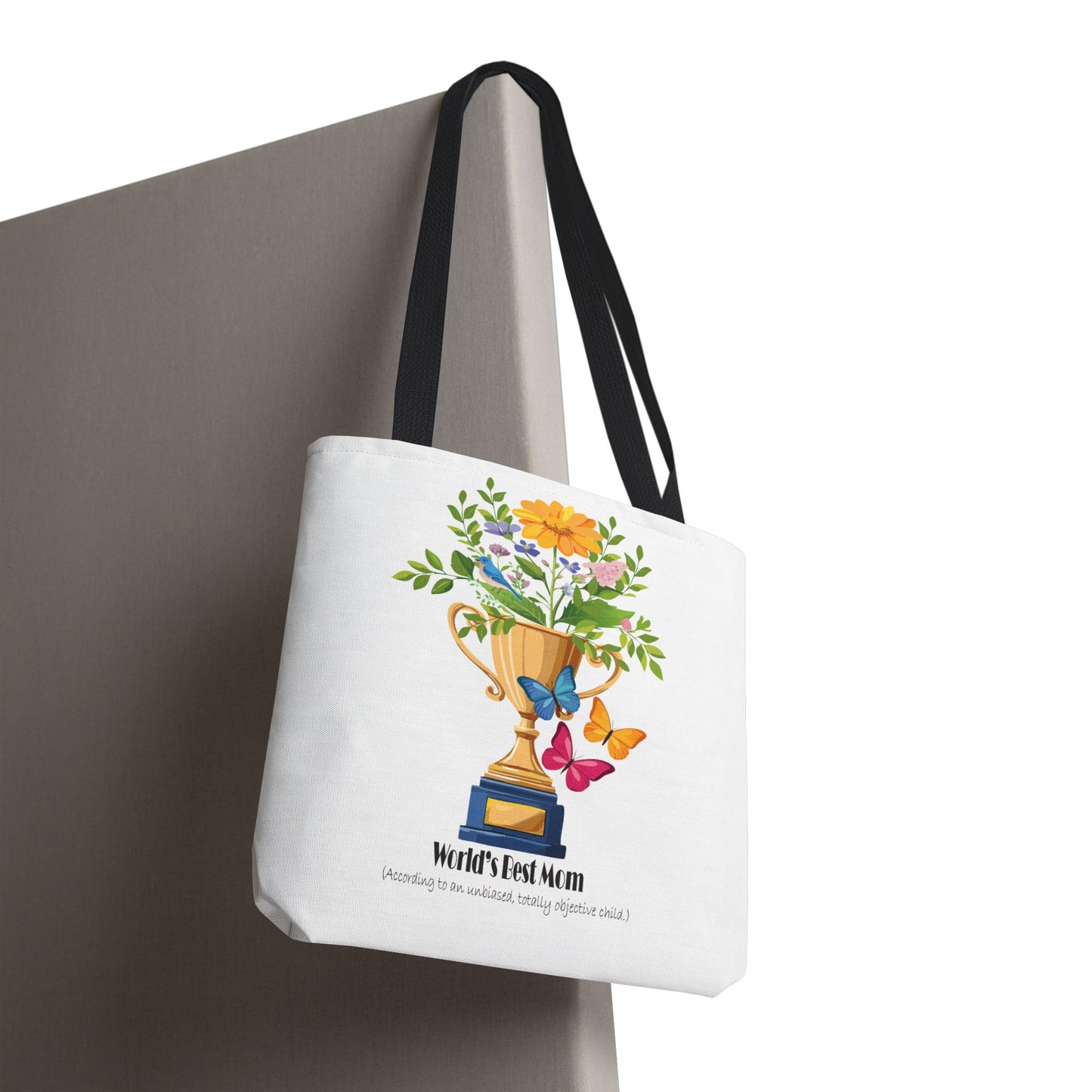 Floral Trophy Tote Bag - World's Best Mom Design