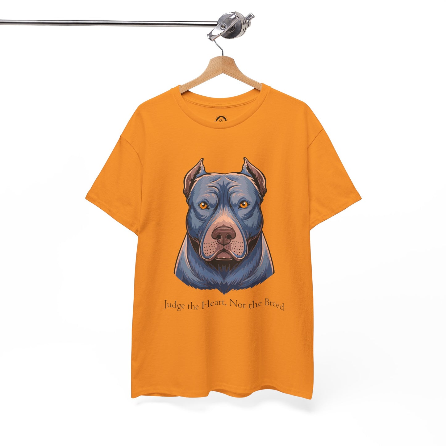 Camiseta unisex de algodón grueso Pit Bull - Juzga el corazón, no la raza