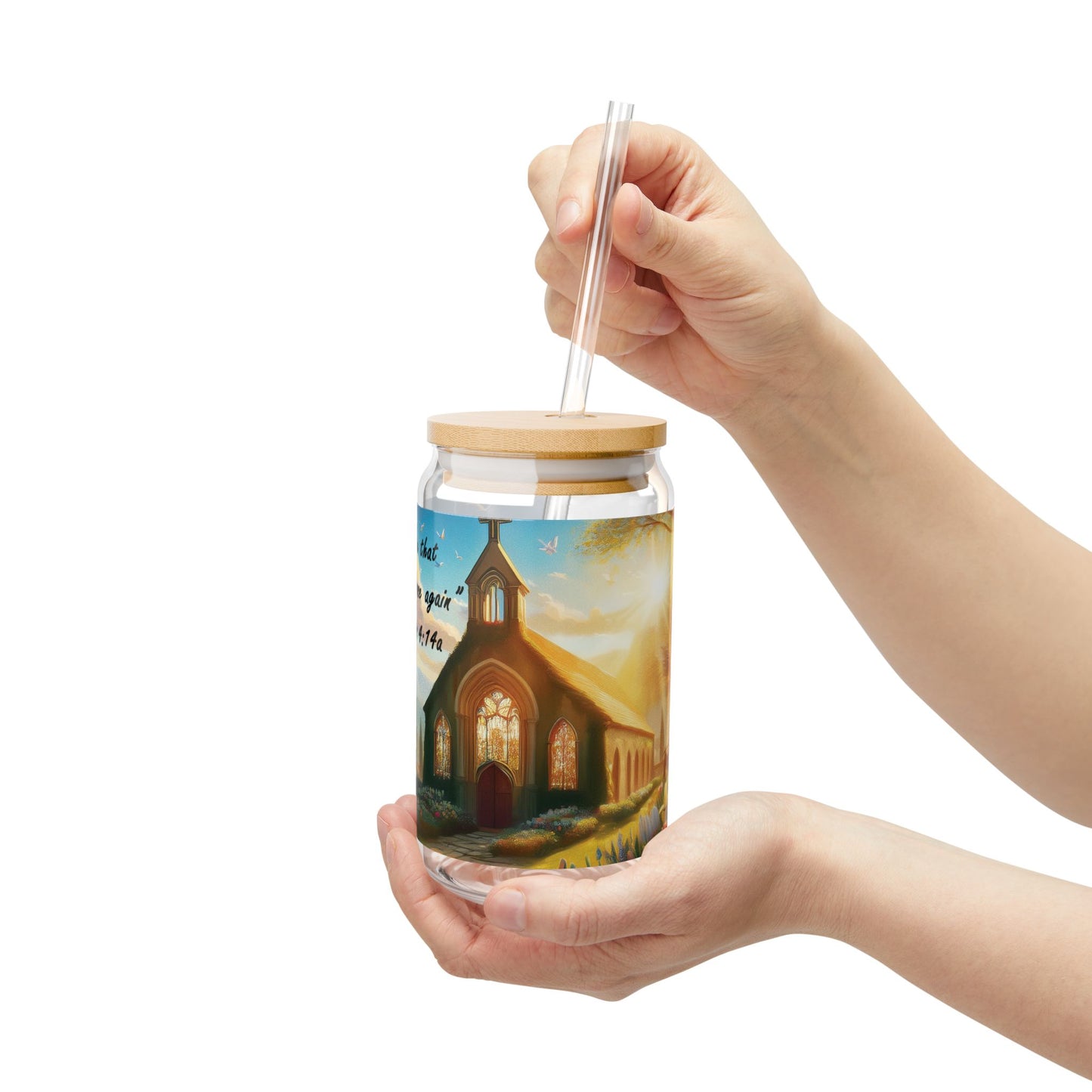 Vaso inspirador con versículo religioso - 16 oz