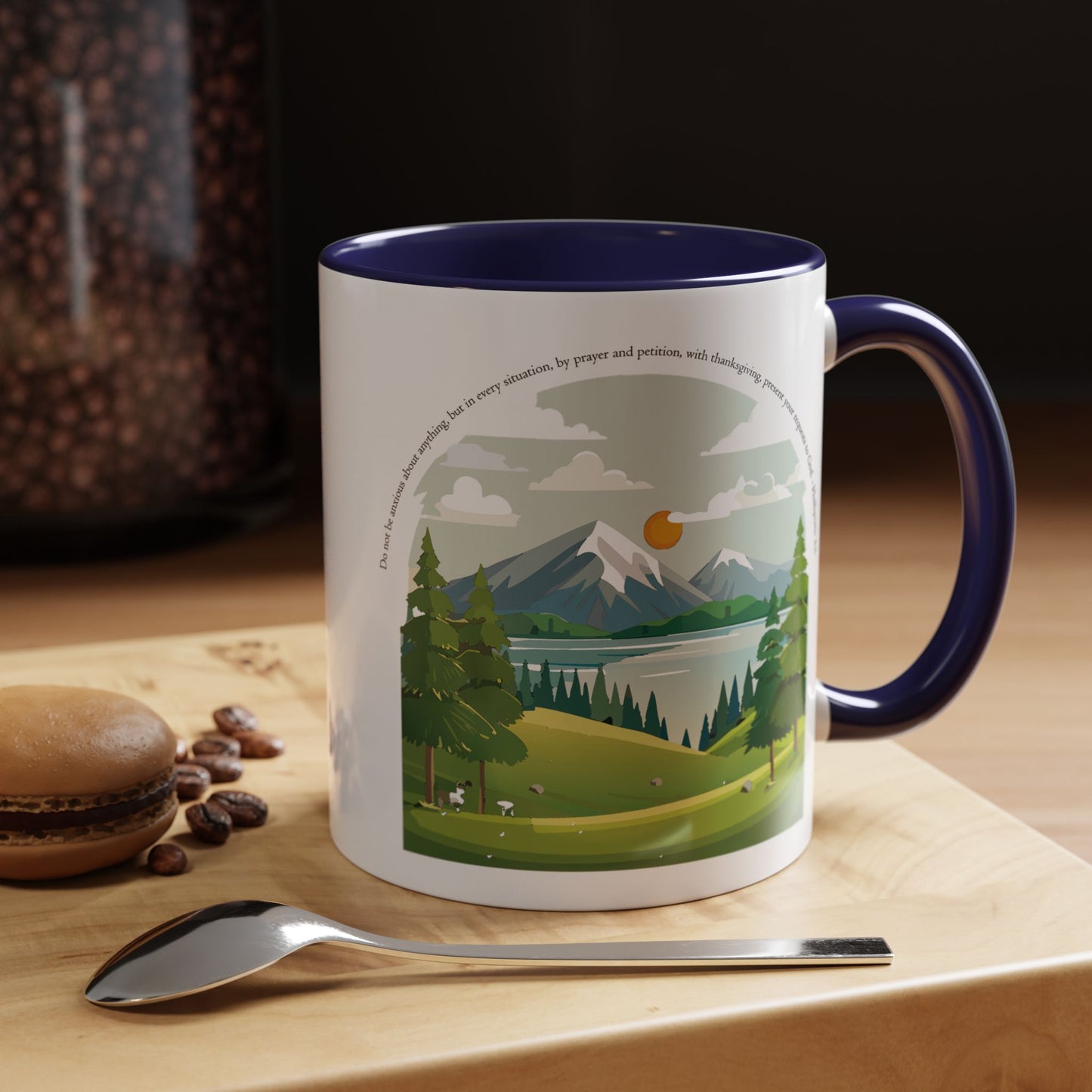 Taza de café inspiradora de naturaleza: perfecta para amantes de las actividades al aire libre y motivación matutina.